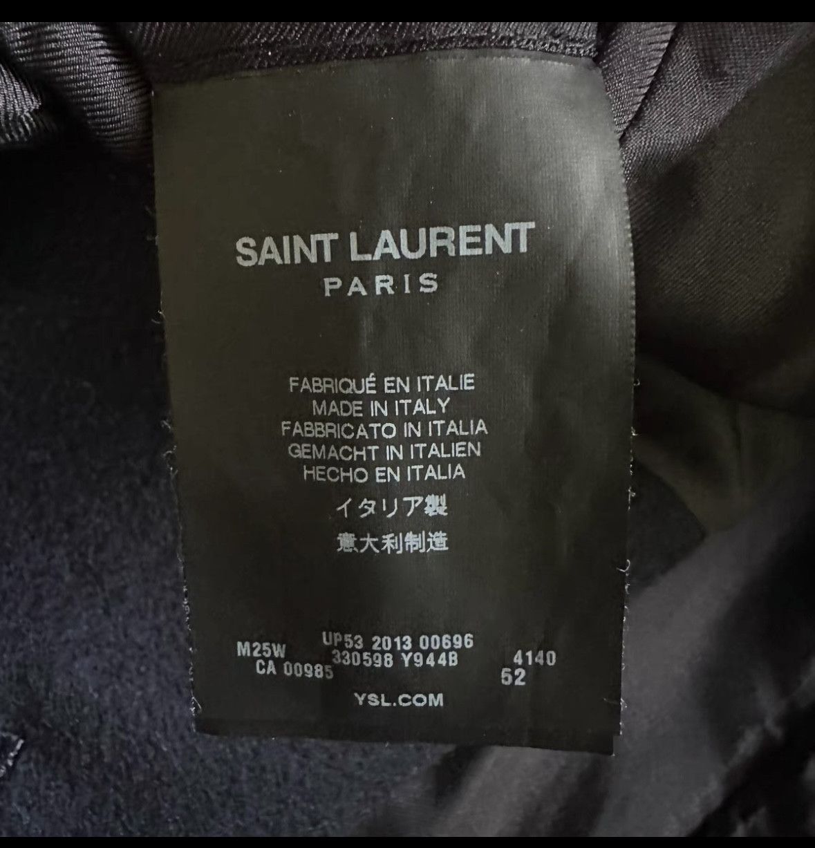 Saint Laurent Paris Saint Laurent Navy Double-Breasted Coat Size US L / EU 52-54 / 3 - 8 Thumbnail