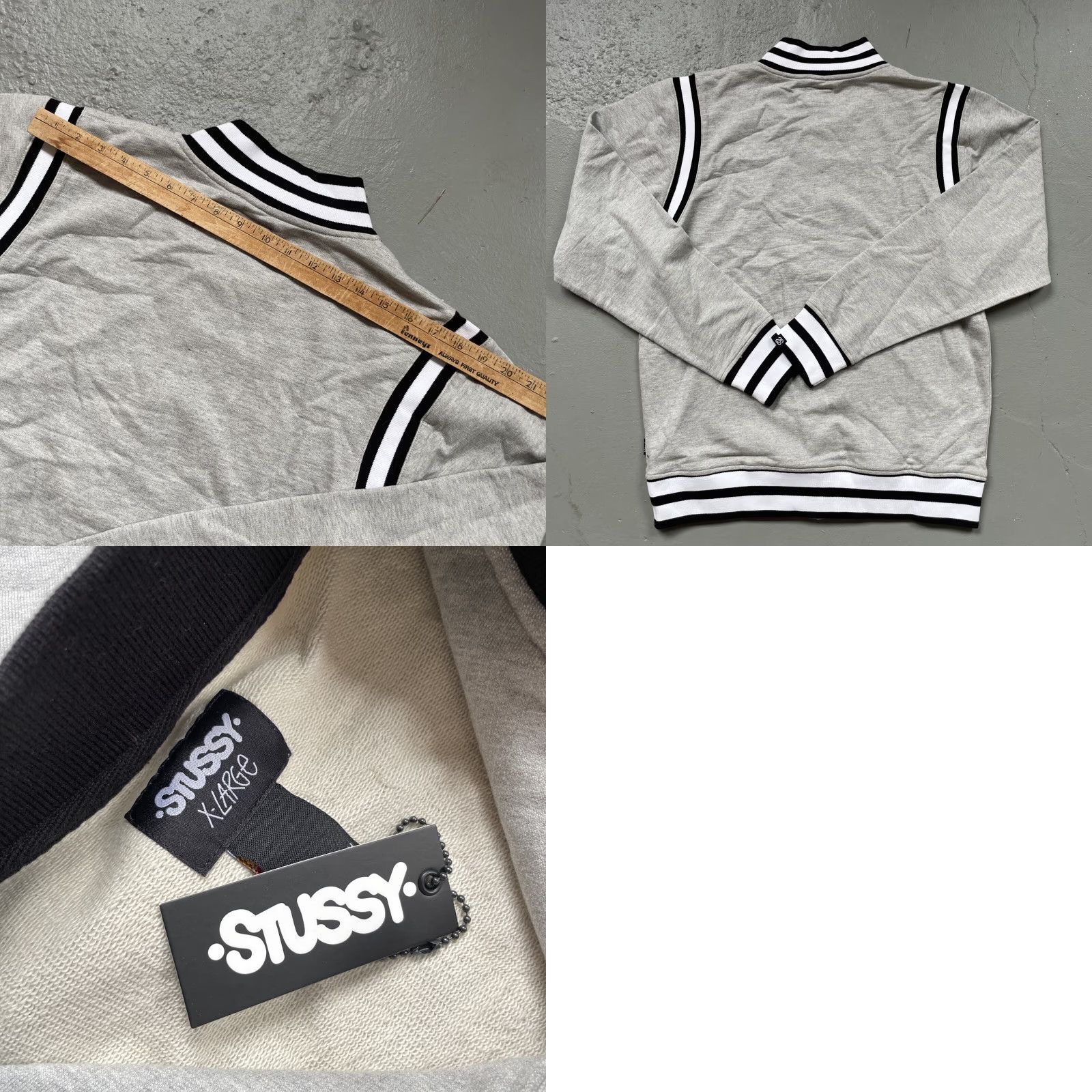 Vintage Stussy Baseball Stadium Bomber Jacket Vintage Style Skate Surf NWT XL Gray Mens Size US XL / EU 56 / 4 - 8 Thumbnail