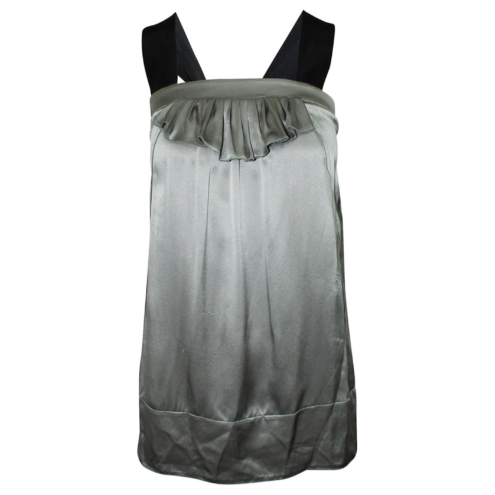 Miu Miu Miu miu silver metallic slip dress Size S / US 4 / IT 40 - 1 Thumbnail