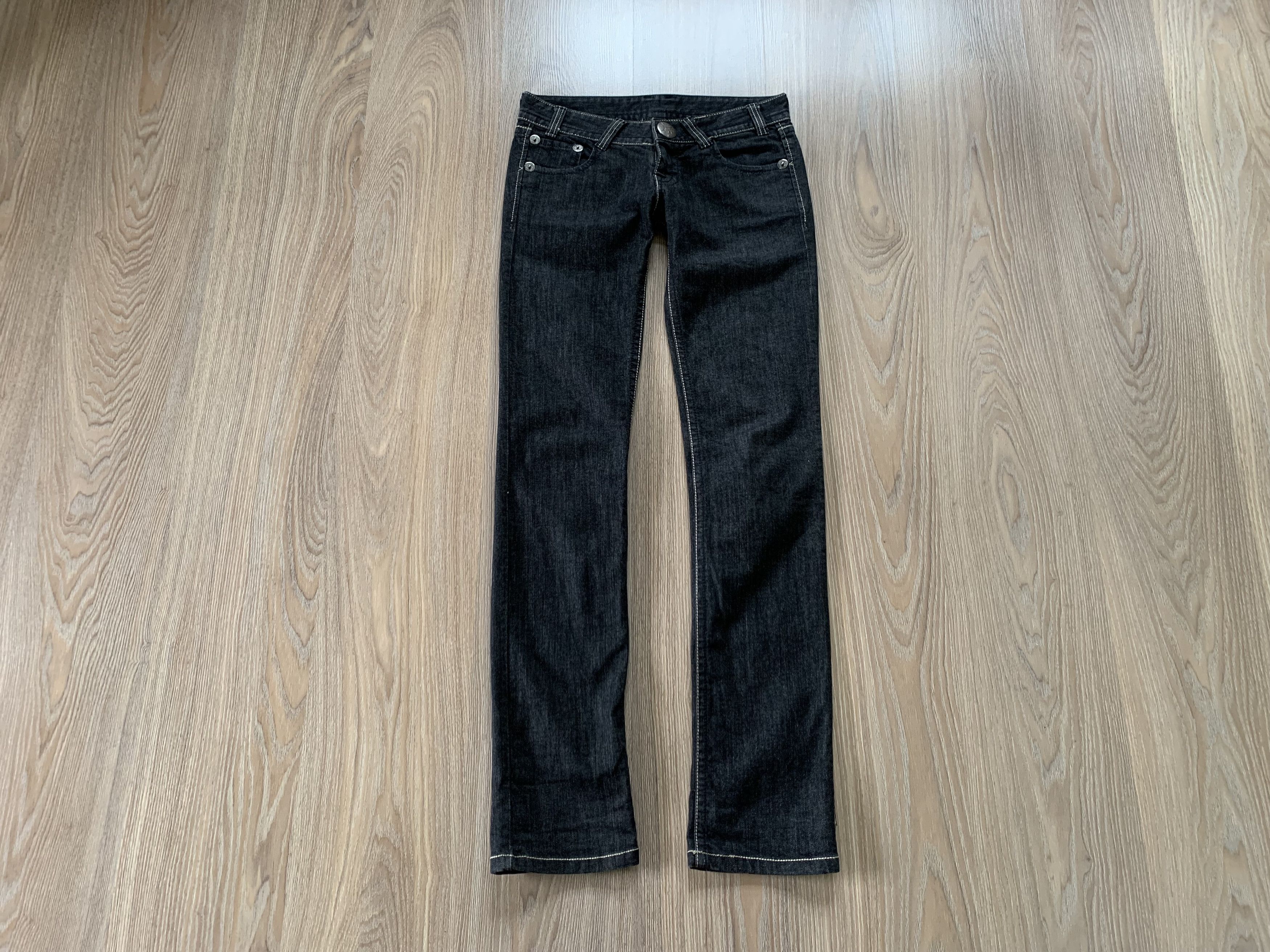 Designer Paula Thomas Straight Slim Black Jeans Size 26" / US 2 / IT 38 - 1 Thumbnail