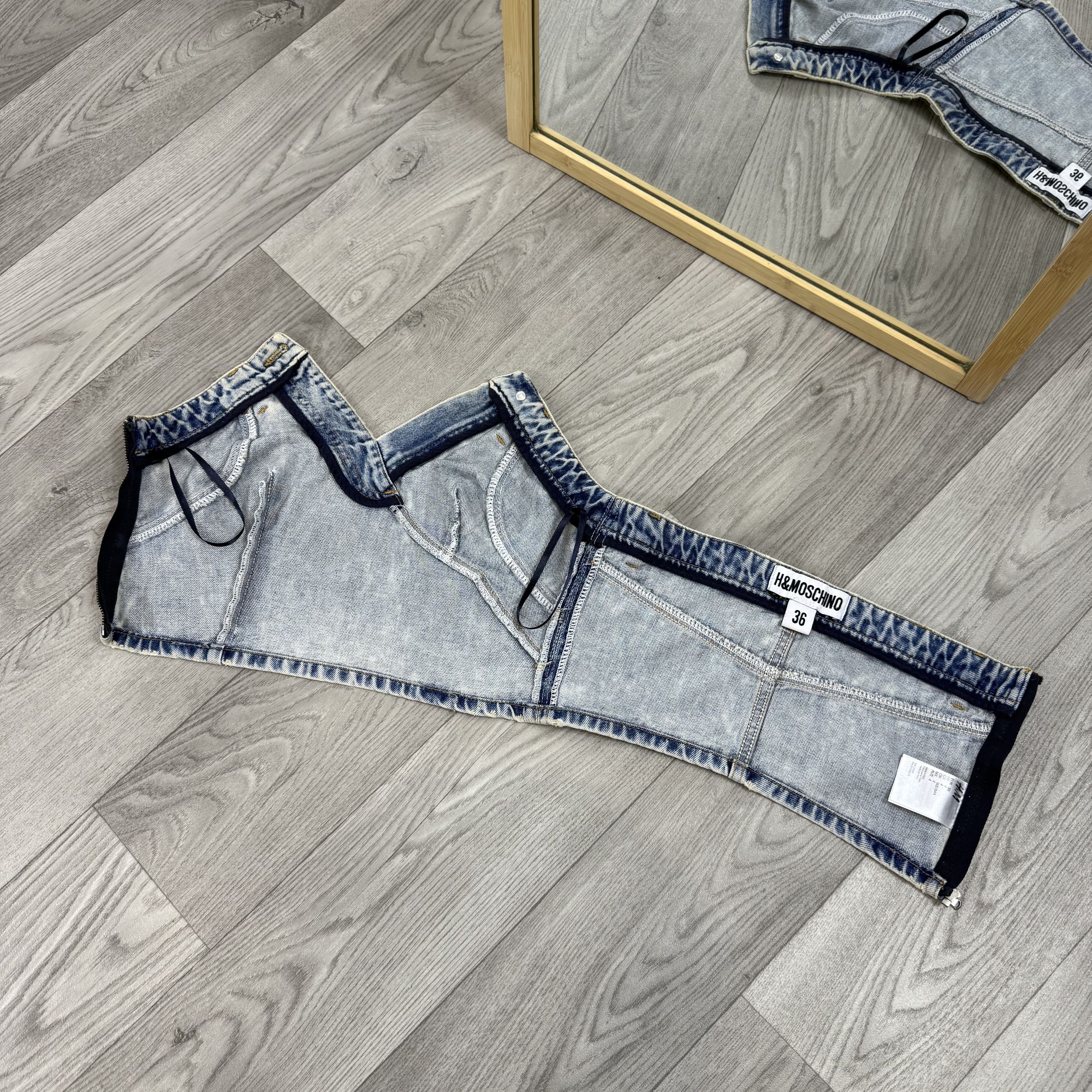 H&M × Moschino H&M x Moschino Denim Women's Bandeau Crop Top Size S / US 4 / IT 40 - 11 Thumbnail
