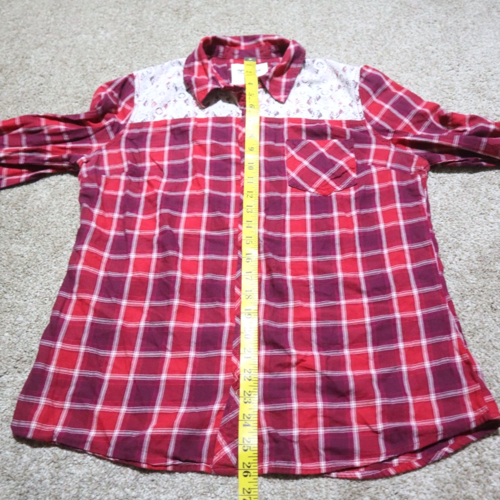 Vintage Arizona Jeans Shirt Women's L Red Plaid Button-Up Long Sleeve Casual Top Size L / US 10 / IT 46 - 6 Thumbnail