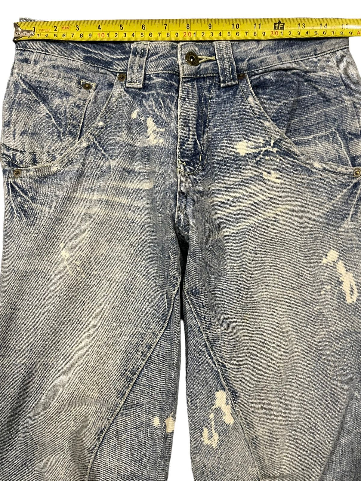If Six Was Nine Vintage Japanese Brand Blue Wash Style Paint Splash Jeans Size US 30 / EU 46 - 9 Thumbnail