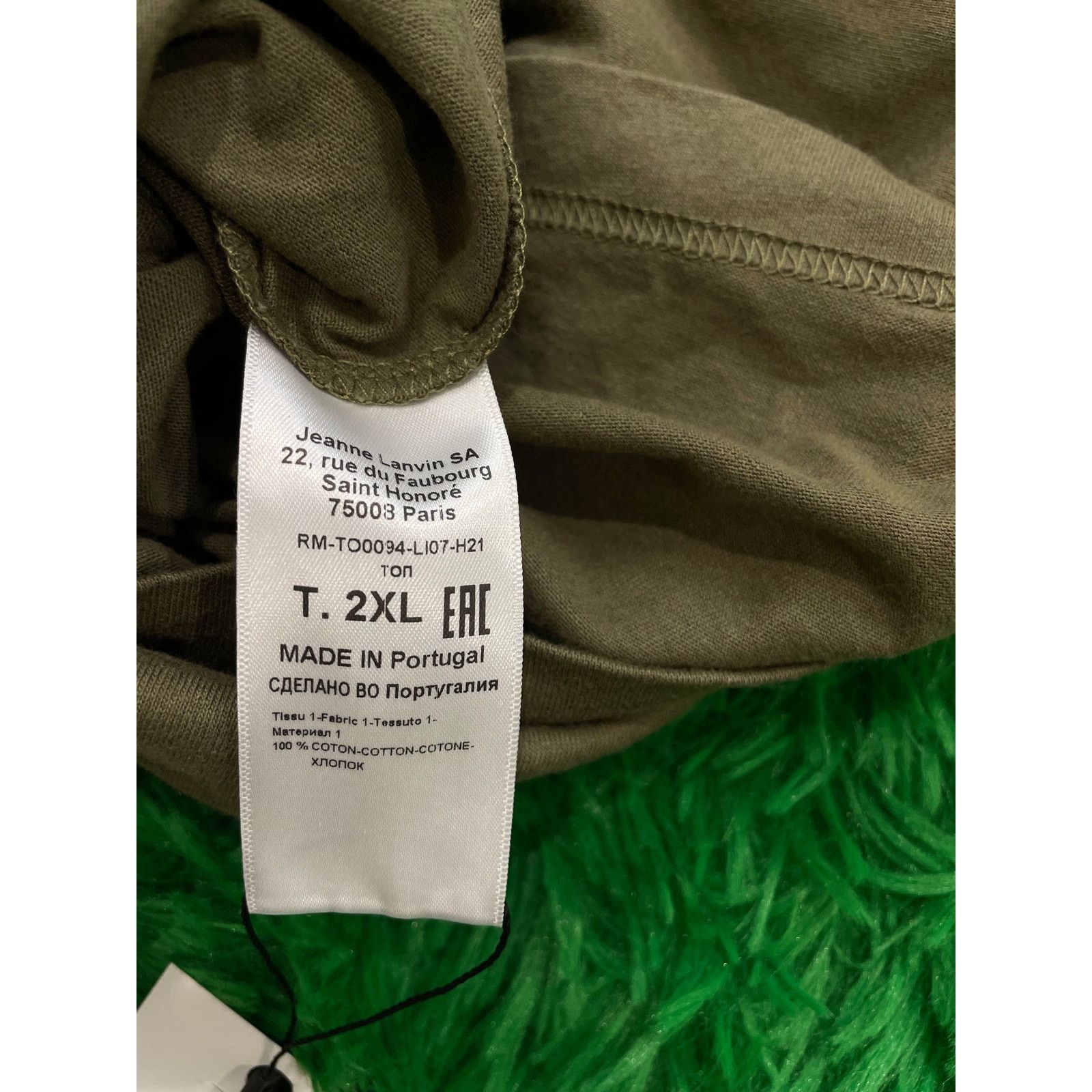 Lanvin Lanvin Tee Olive Used 2XL Size US XXL / EU 58 / 5 - 3 Thumbnail