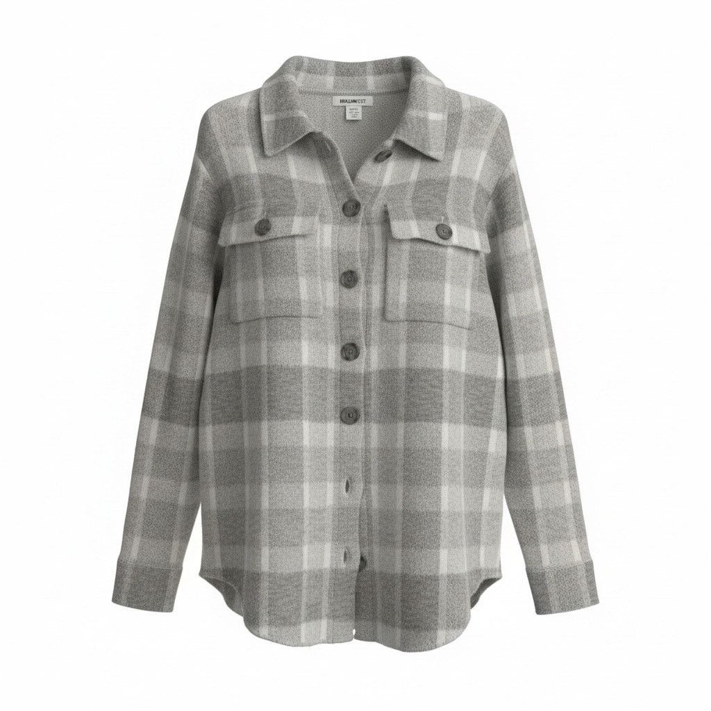 William Rast William Rast Women’s XS Gray Plaid Button Front Shirt Jacket Size XS / US 0-2 / IT 36-38 - 1 Thumbnail