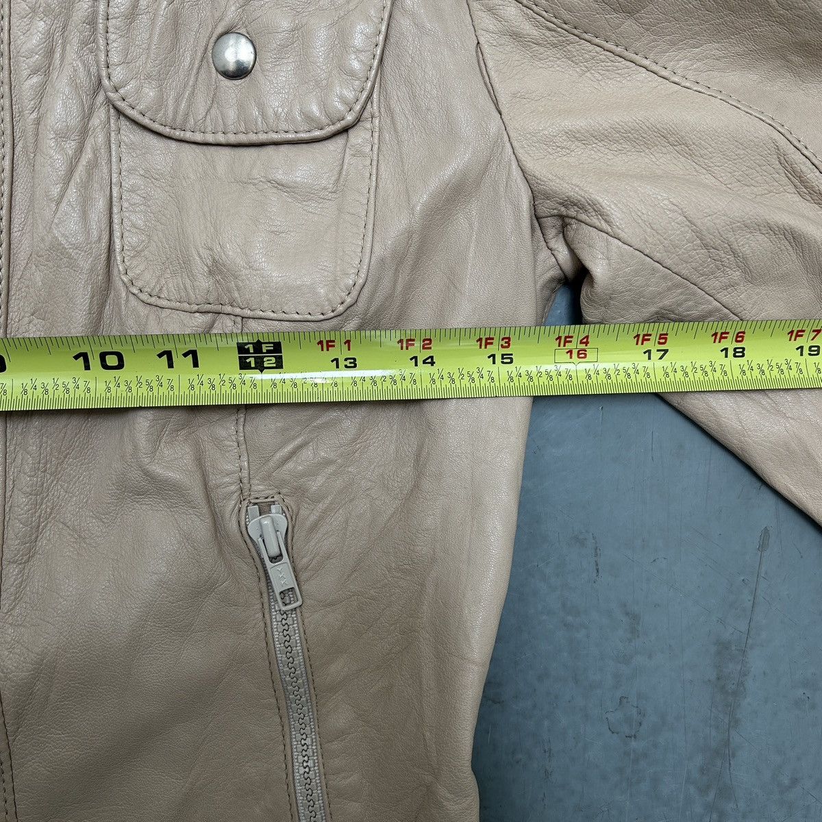 Vintage Peruzzi Firenze Beige Leather Jacket – Made in Italy Size S / US 4 / IT 40 - 4 Thumbnail