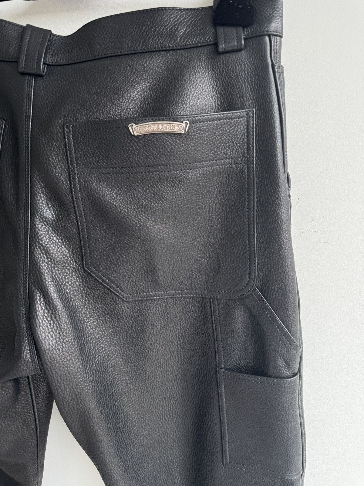 Chrome Hearts CHROME HEARTS LEATHER CARPENTER PANTS VERY RARE Size US 34 / EU 50 - 9 Thumbnail