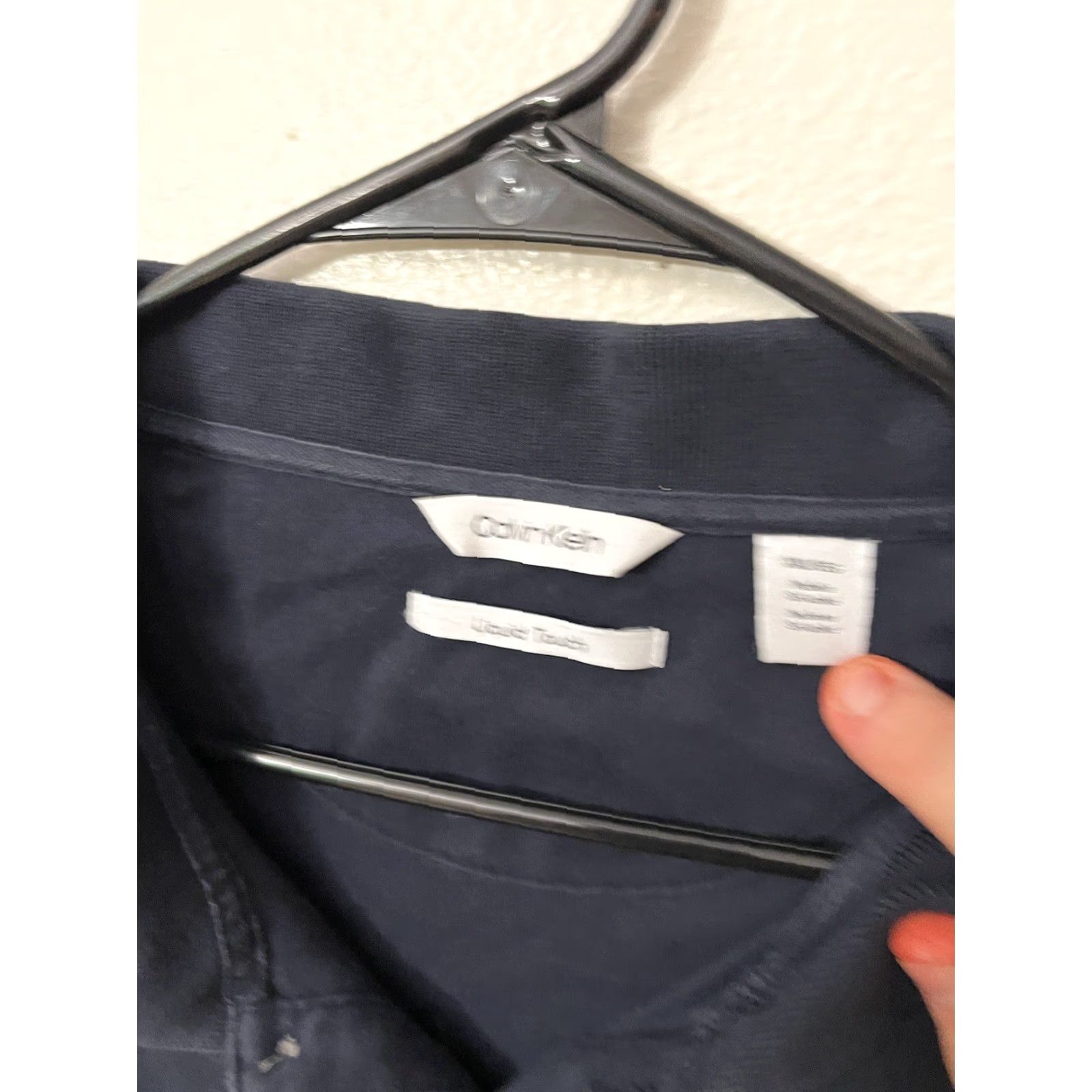 Calvin Klein Calvin Klein Liquid Touch Polo Shirt Solid Short Sleeve 2XL Navy Blue Men's Size US XXL / EU 58 / 5 - 2 Thumbnail