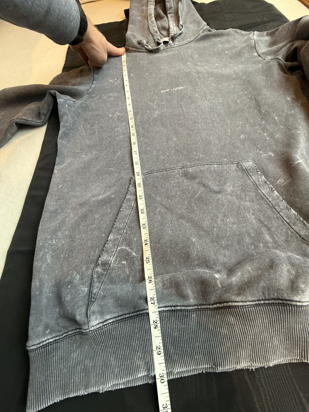 Saint Laurent Paris $890 Saint Laurent acid wash grey Rive Gauche logo hoodie M Size US M / EU 48-50 / 2 - 5 Thumbnail