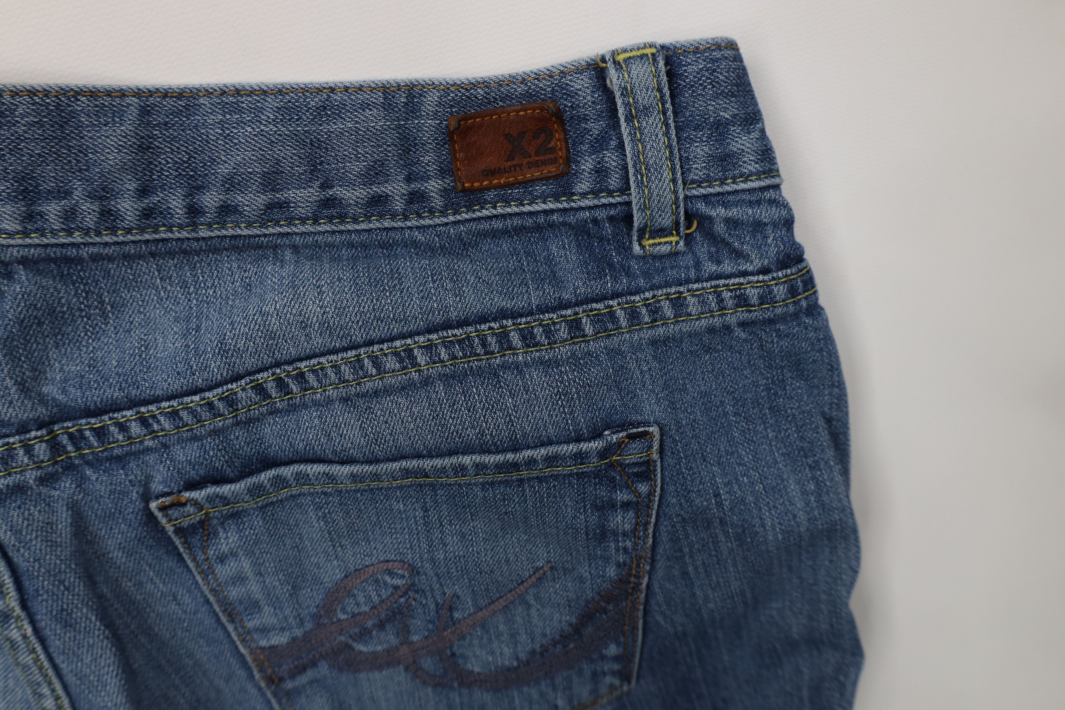 Express Vintage Y2K Express X2 Long Babydoll Curvy Wide Leg Jeans Size 34" / US 12 / IT 48 - 12 Thumbnail