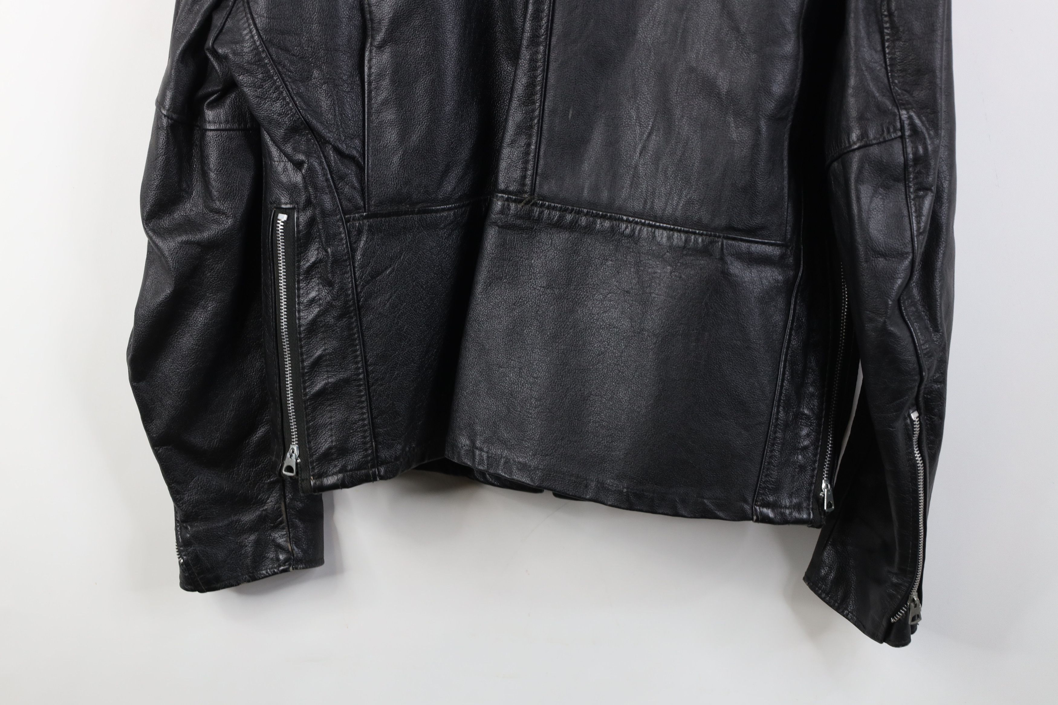 Vintage Vintage 60s Streetwear Leather Cafe Racer Bomber Jacket USA Size US XXL / EU 58 / 5 - 15 Thumbnail