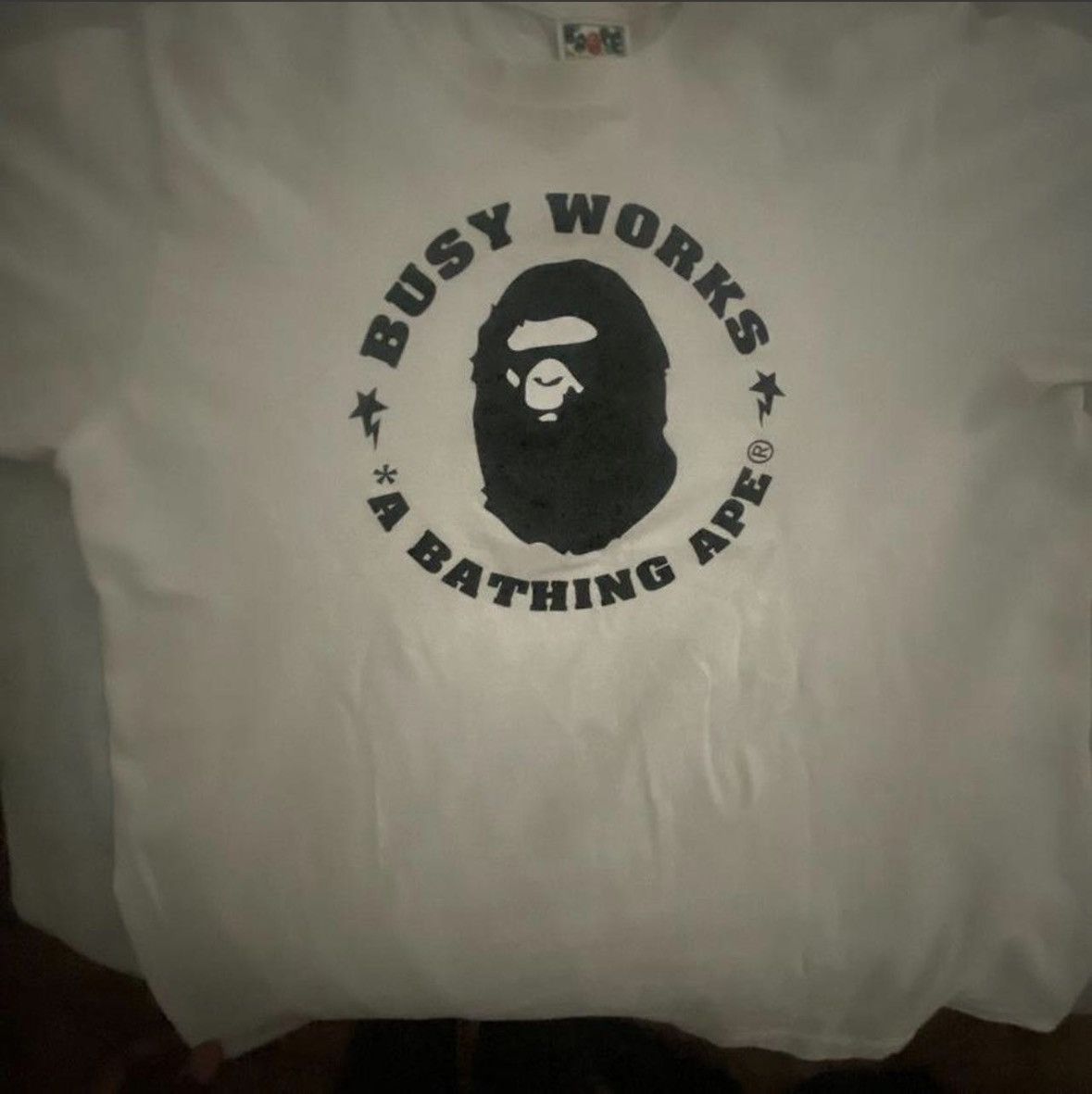 Bape White/Black Busy Works Bape Tee Size US M / EU 48-50 / 2 - 1 Thumbnail
