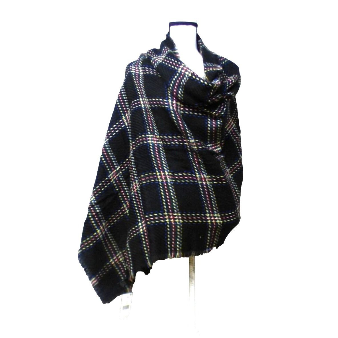 Other Cejon Heritage Plaid Blanket Scarf/ Wrap , 20”x76”, Black Size ONE SIZE - 3 Thumbnail