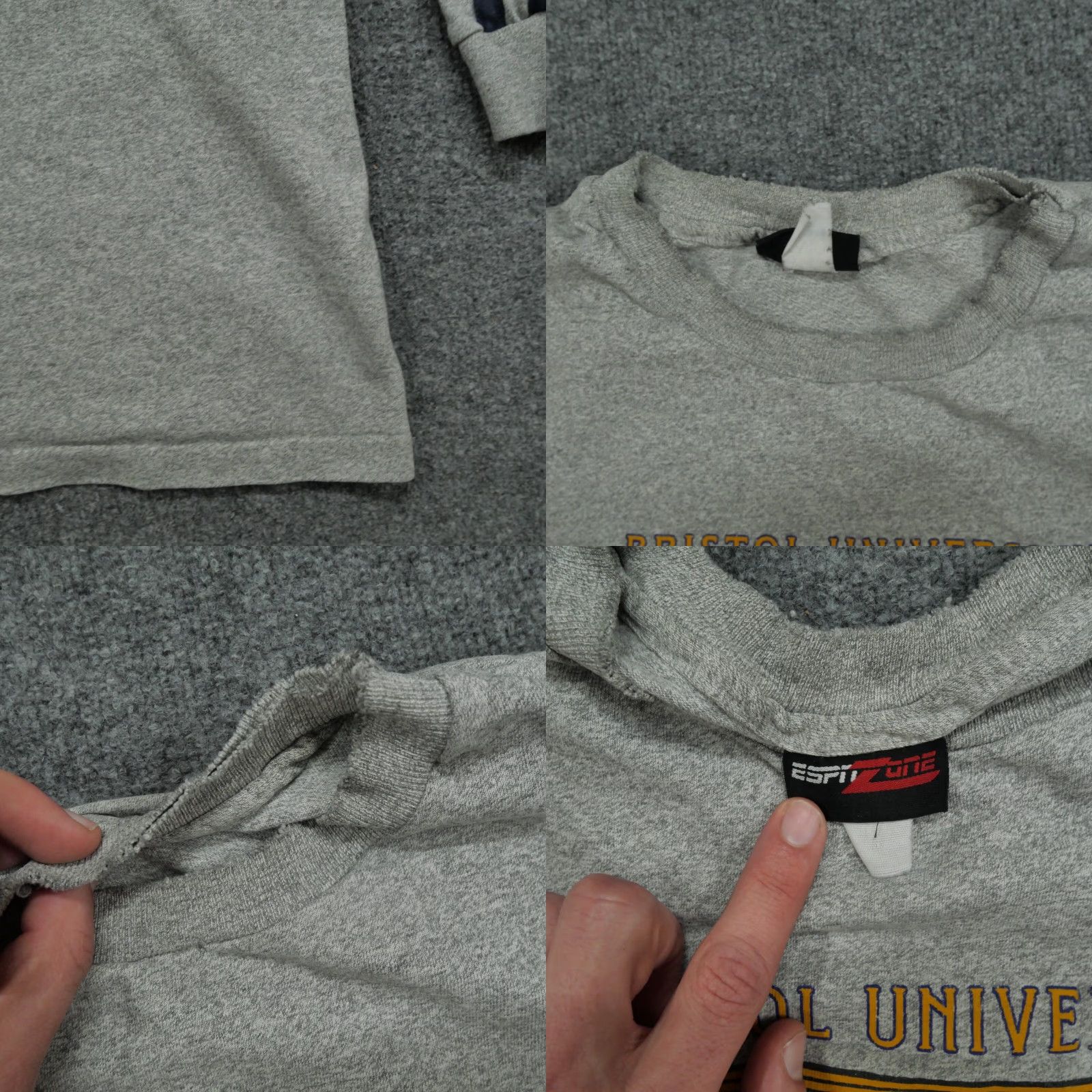 Vintage VINTAGE ESPN T SHIRT Mens 3XL Grey Long Sleeve Bristol University Football 90s Size US XXL / EU 58 / 5 - 8 Thumbnail