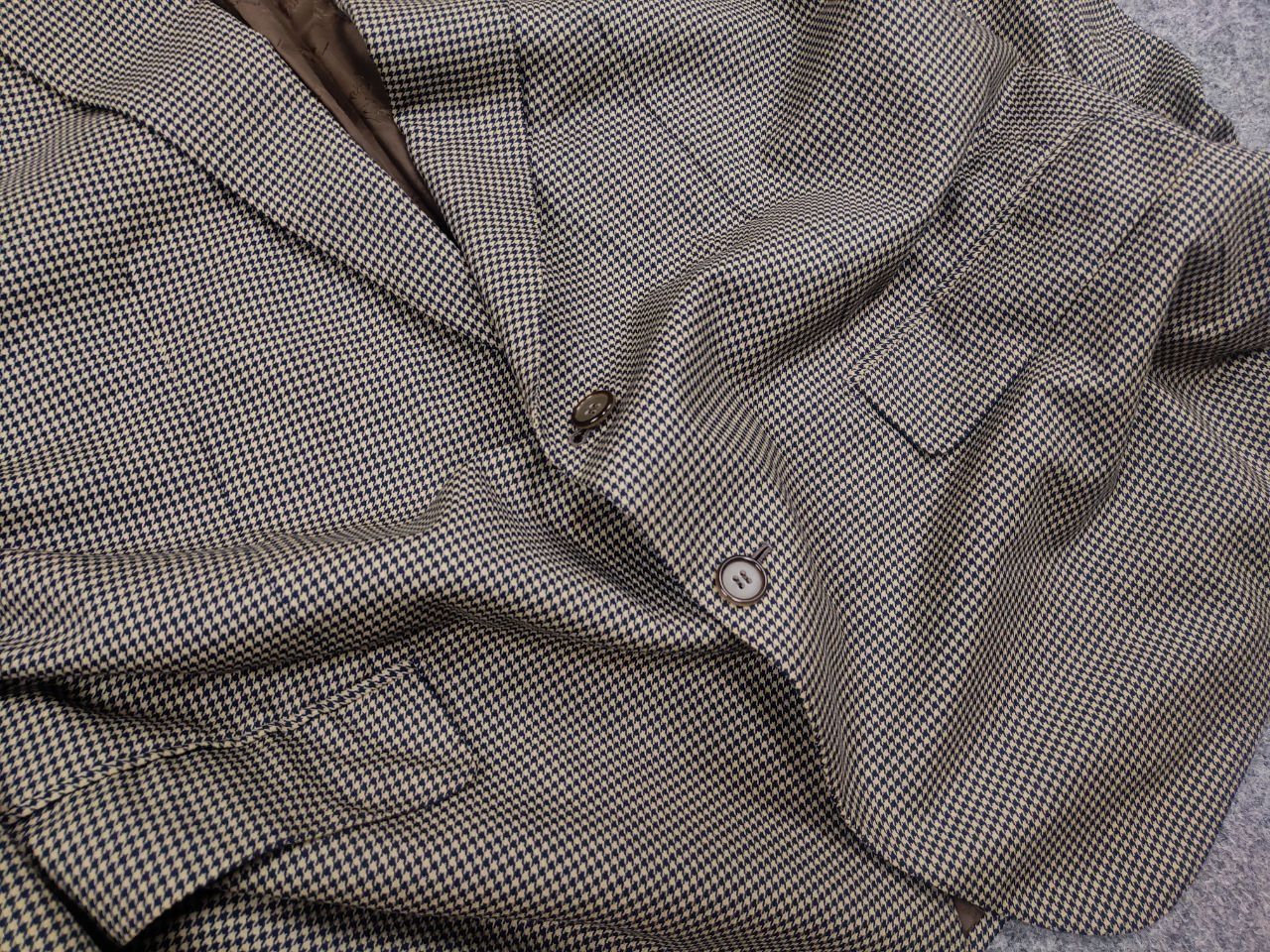 Brioni Brioni Vintage Houndstooth pattern Wool Beige Blazer Jacket Size US L / EU 52-54 / 3 - 7 Thumbnail