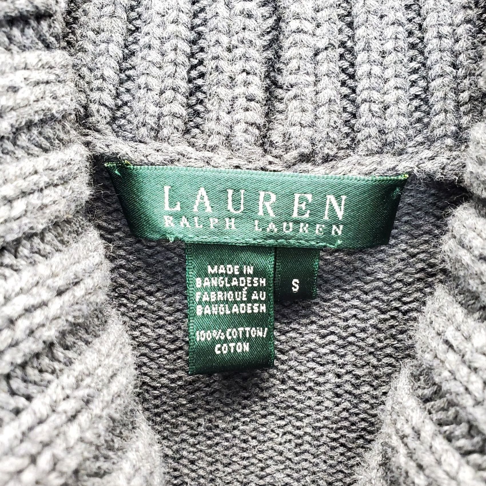Ralph Lauren Lauren Ralph Lauren Sweater Womens Size S Gray Shawl Collar Button Front Pullover Knit Size S / US 4 / IT 40 - 5 Thumbnail