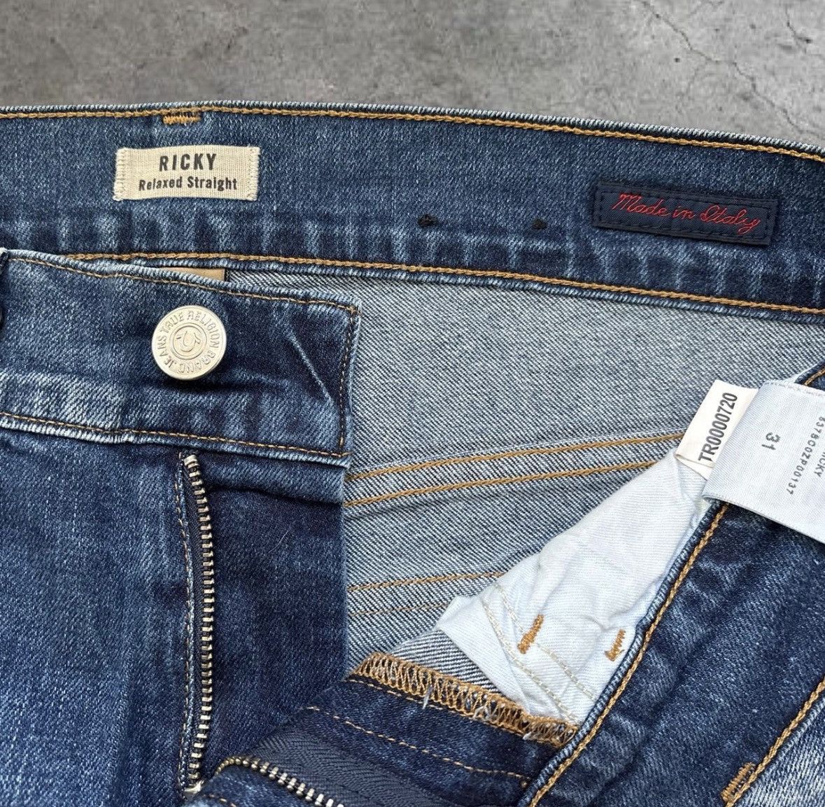 True Religion DEAD STOCK True Religion Ricky Relaxed Straight Size US 31 - 2 Thumbnail