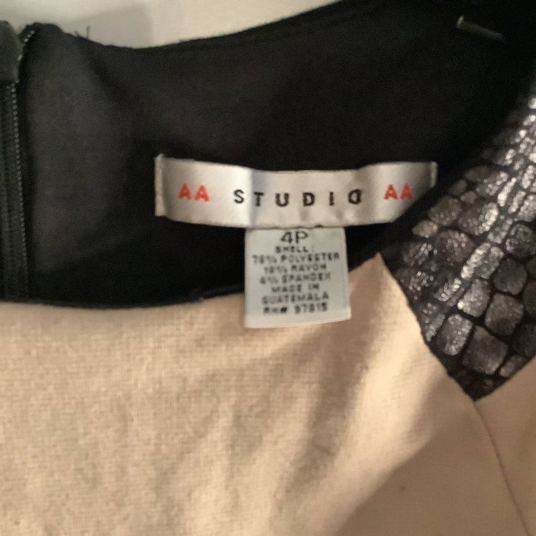 Other Chic Colorblock Sheath Dress AA Studio Black Beige Size S / US 4 / IT 40 - 3 Thumbnail