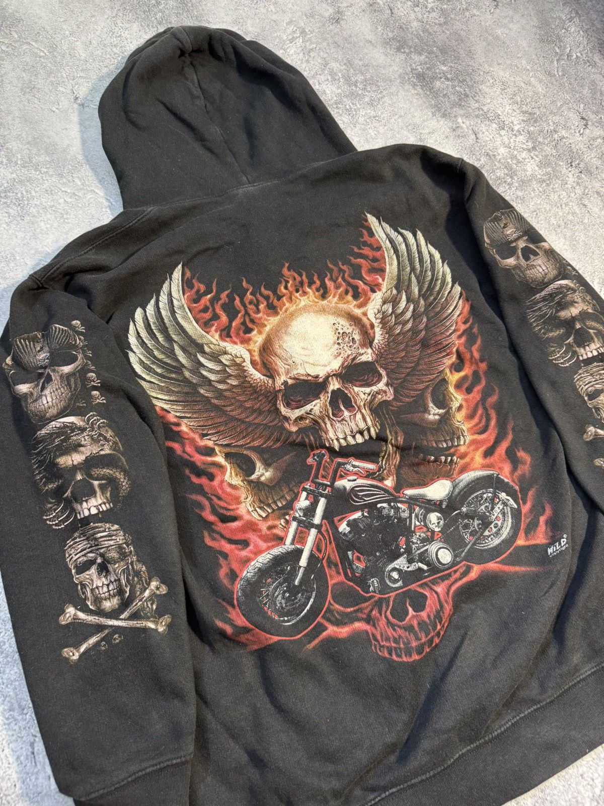 Japanese Brand × Vintage Vintage Ed Hardy by Christian Audigier Style, Skull Hoodie Size US M / EU 48-50 / 2 - 7 Thumbnail