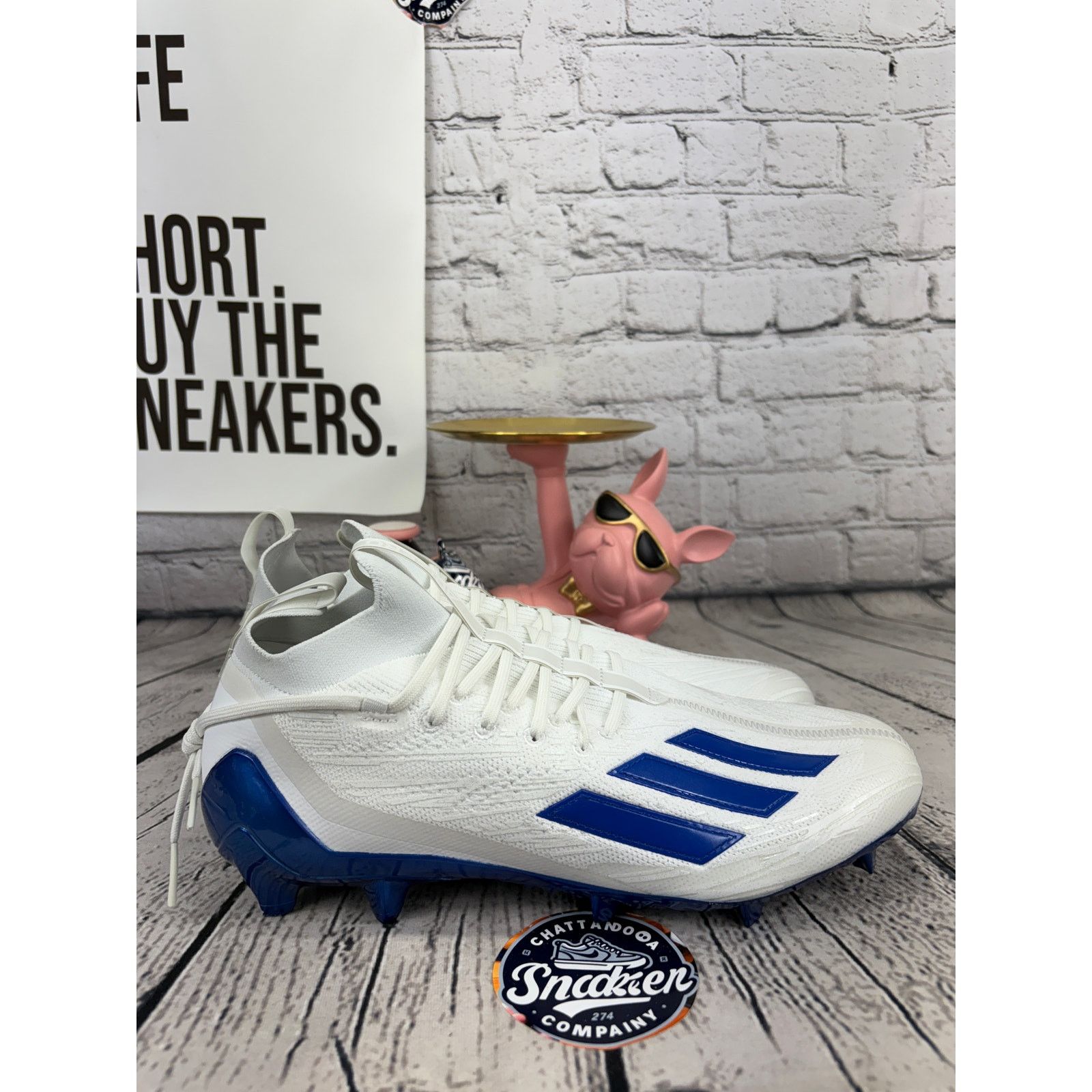 Adidas Adidas Adizero Primeknit Football Cleats Mens 12.5 Blue Size US 12.5 / EU 45-46 - 5 Thumbnail