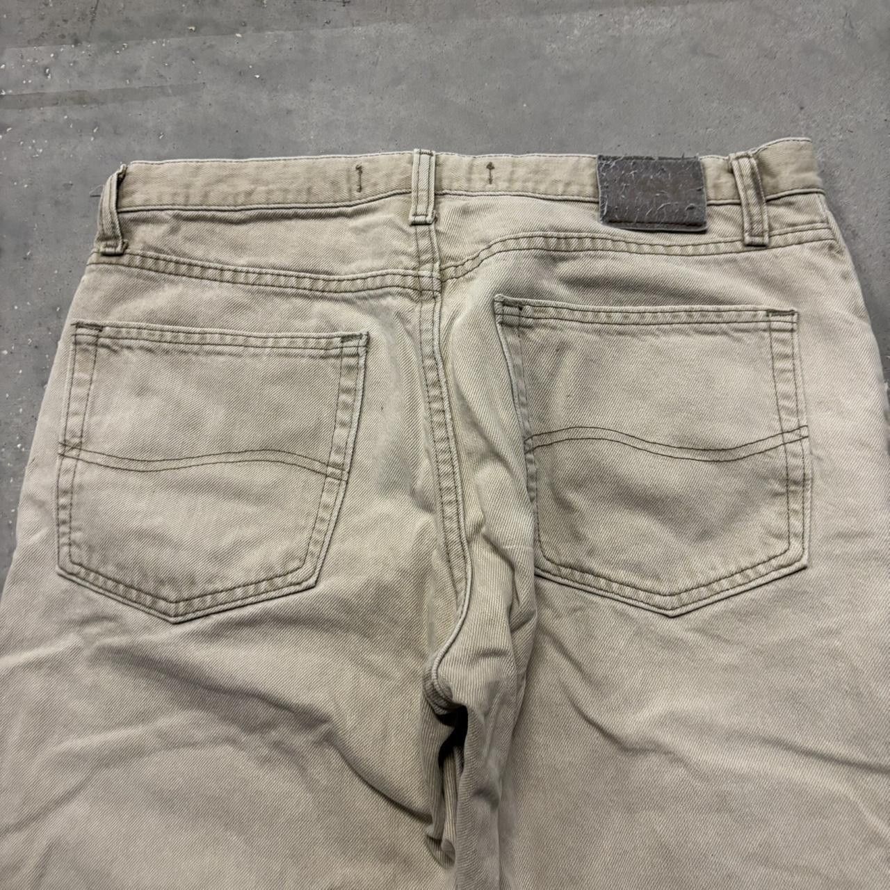 Japanese Brand × Vintage Crazy Vintage Y2K/2000s Faded Cream Streetwear Denim Jeans! Size US 32 / EU 48 - 7 Thumbnail
