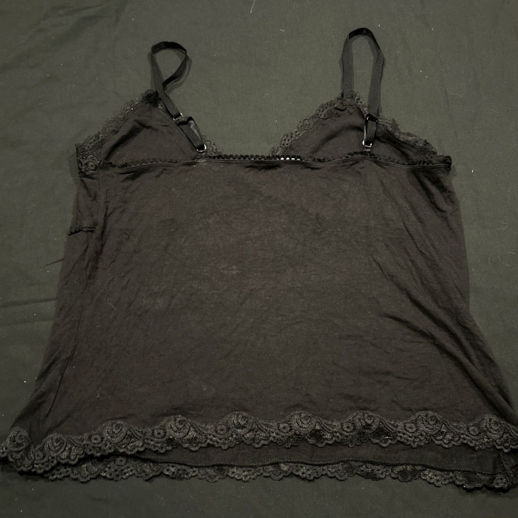 Vintage Daisy Fuentes Camisole Tank Lace Black L Sleeveless V Neck Women’s Size L / US 10 / IT 46 - 3 Thumbnail