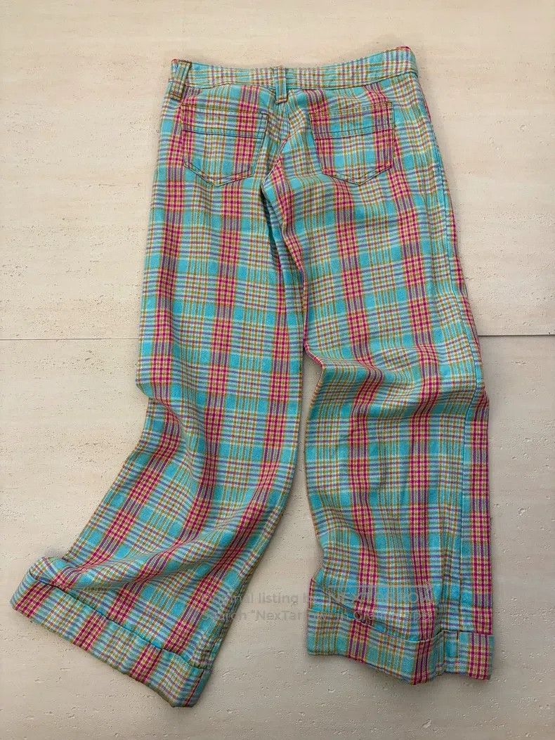 Junya Watanabe Junya Watanabe size S Tartan Wool Flare Trousers Size 23" - 2 Thumbnail