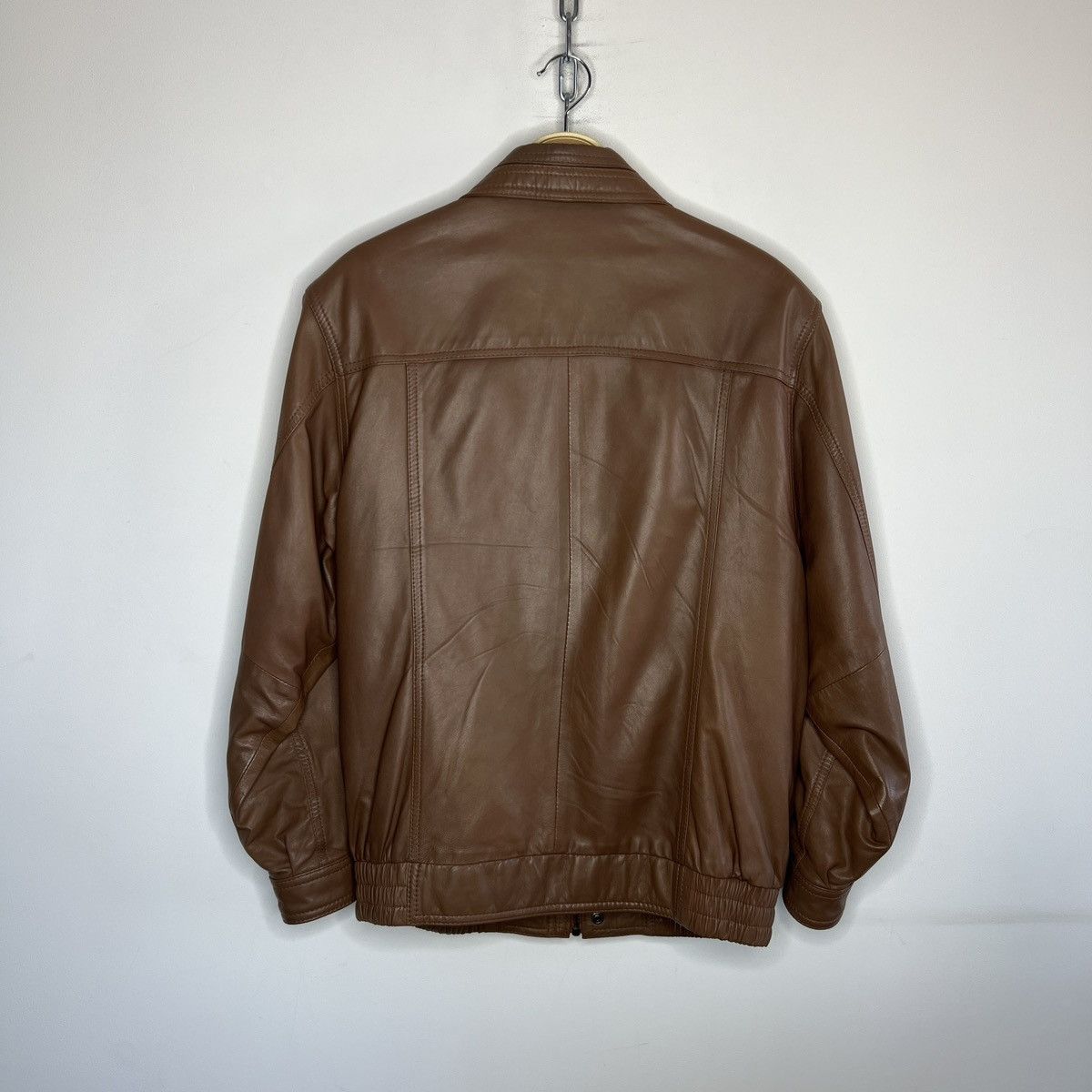Leather × Vintage Vintage Brown Leather Motor Biker Jacket Trucker Genuine Size US M / EU 48-50 / 2 - 10 Thumbnail