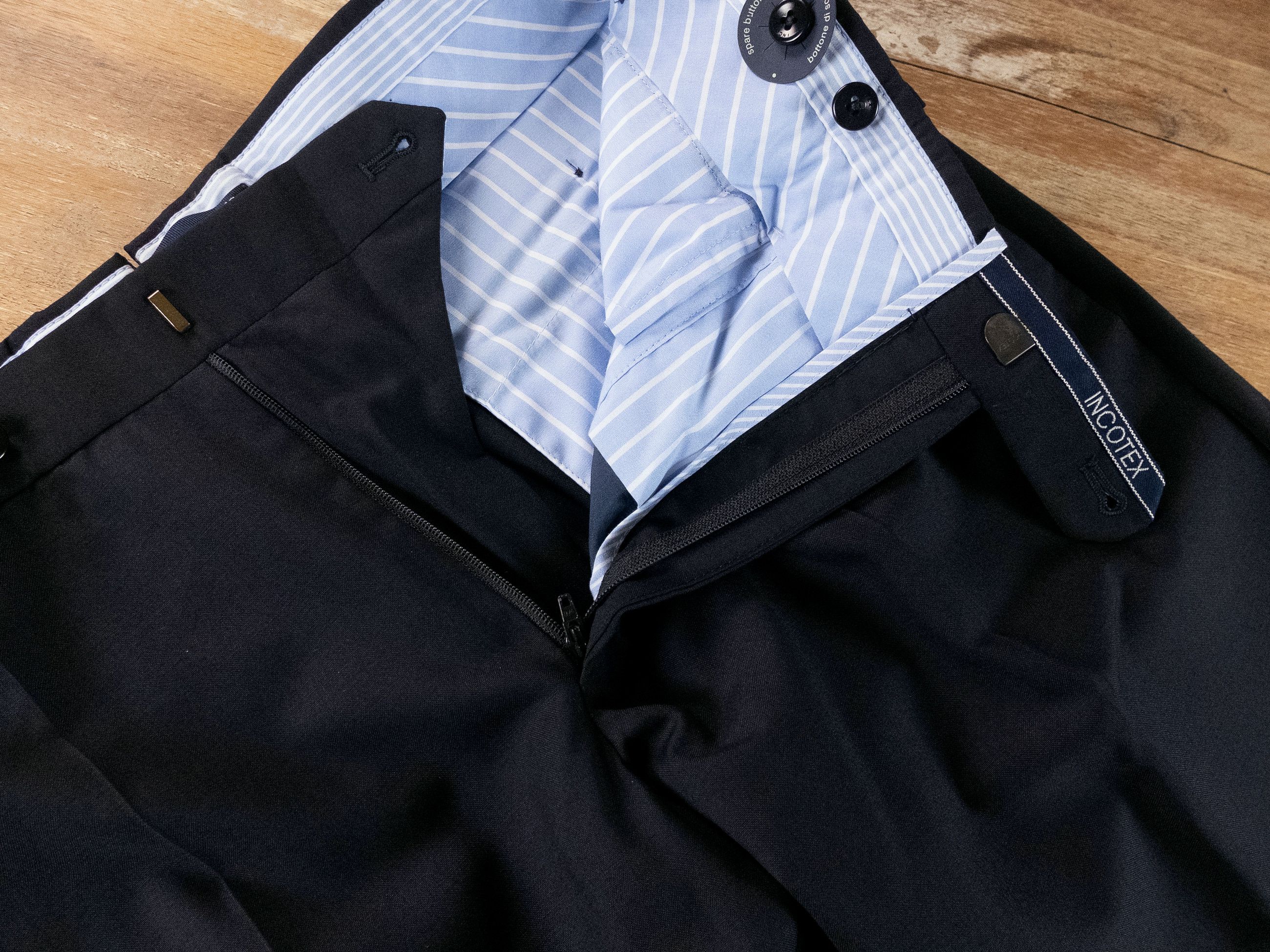 Incotex INCOTEX navy blue wool dress pants trousers 34 / 50 Size US 34 / EU 50 - 3 Thumbnail