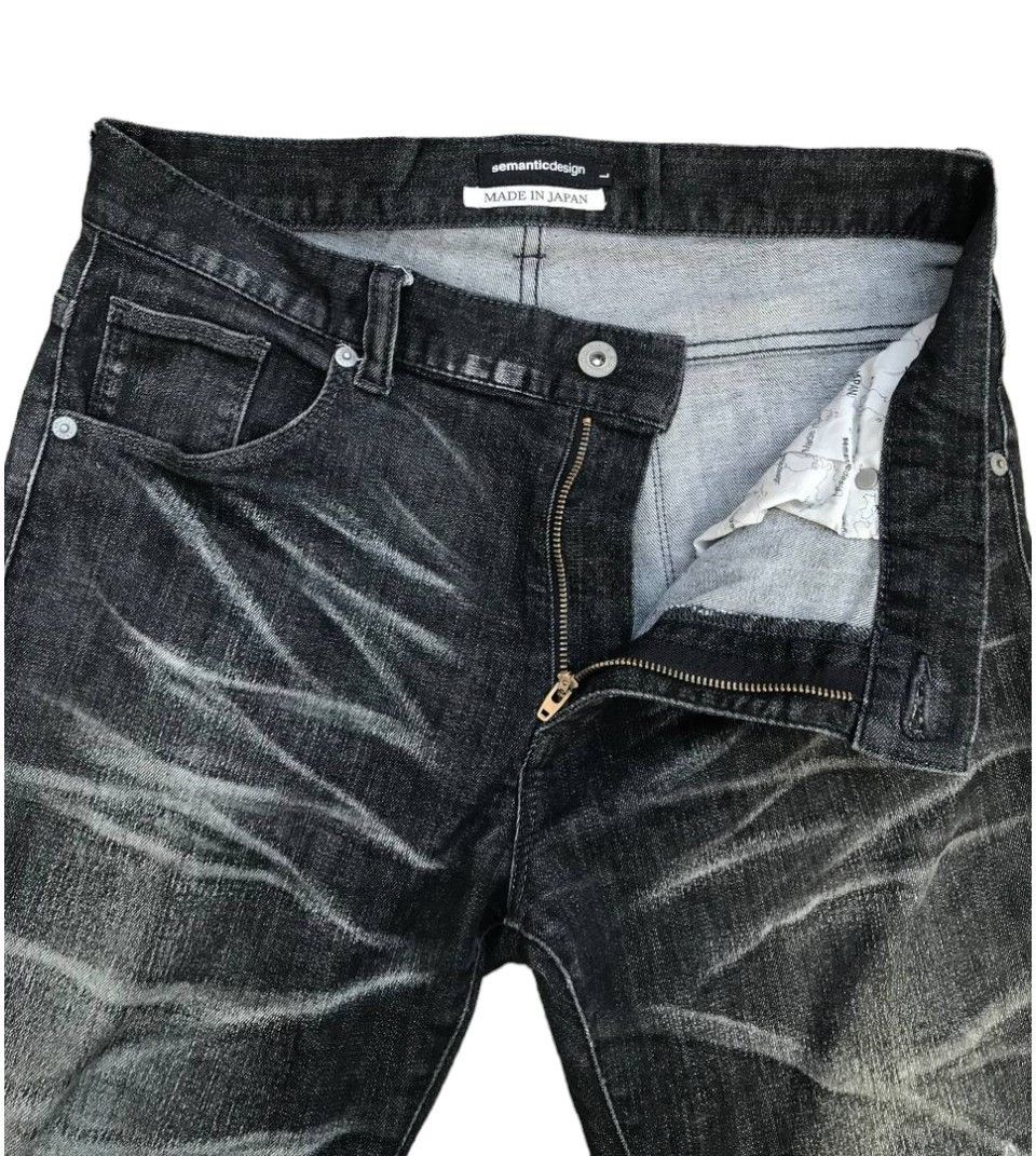 semanticdesign Semantic JAPAN Herringbone Black wash Distressed jean Slim Size US 29 - 5 Thumbnail