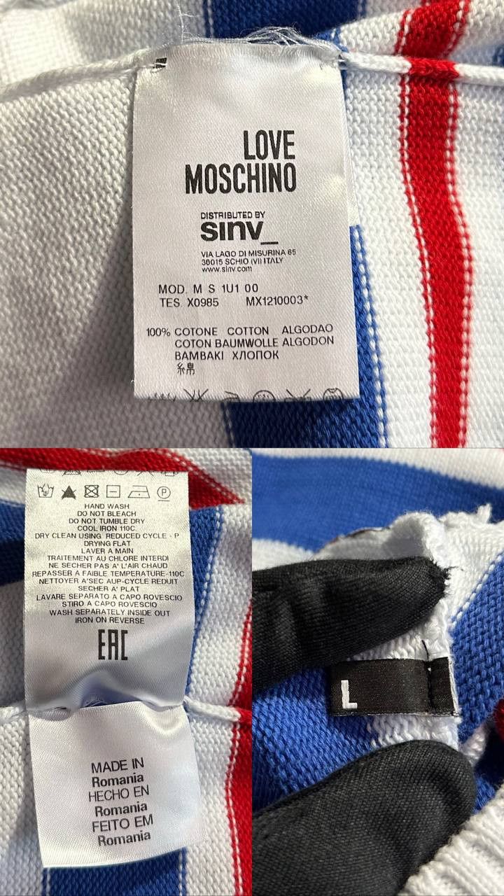 Love Moschino × Moschino Love Moschino Striped Sweater anchor embroidered Size L / US 10 / IT 46 - 12 Thumbnail