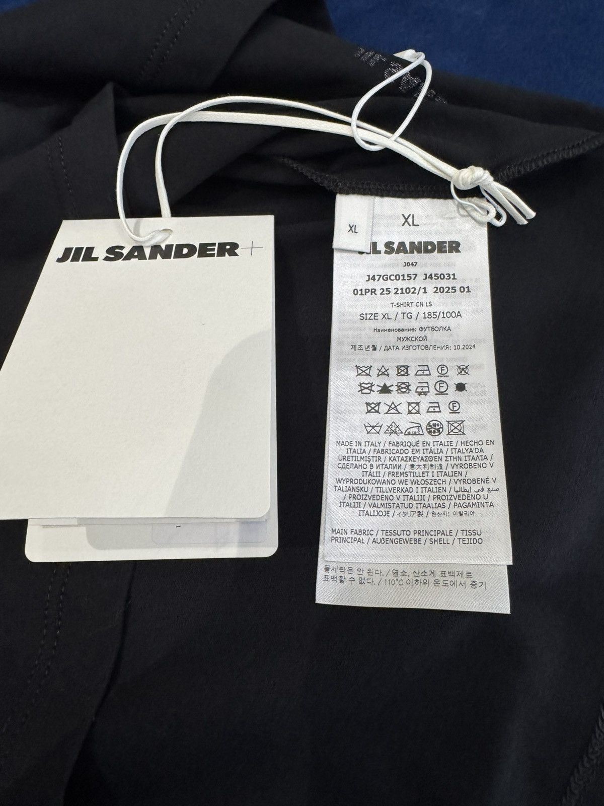 Jil Sander NWT Small Logo Crew Neck Long Sleeve T-Shirt - BLACK, XL Size US XL / EU 56 / 4 - 5 Thumbnail