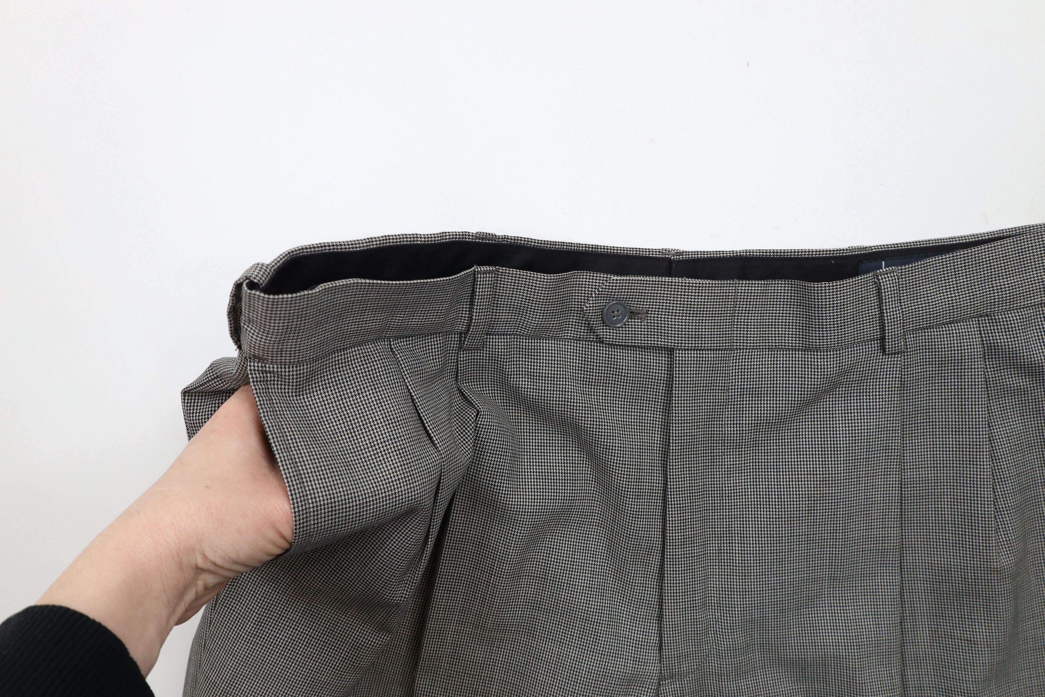 Vintage Vintage 90s Streetwear Wool Houndstooth Wide Leg Chino Pants Size US 36 / EU 52 - 8 Thumbnail