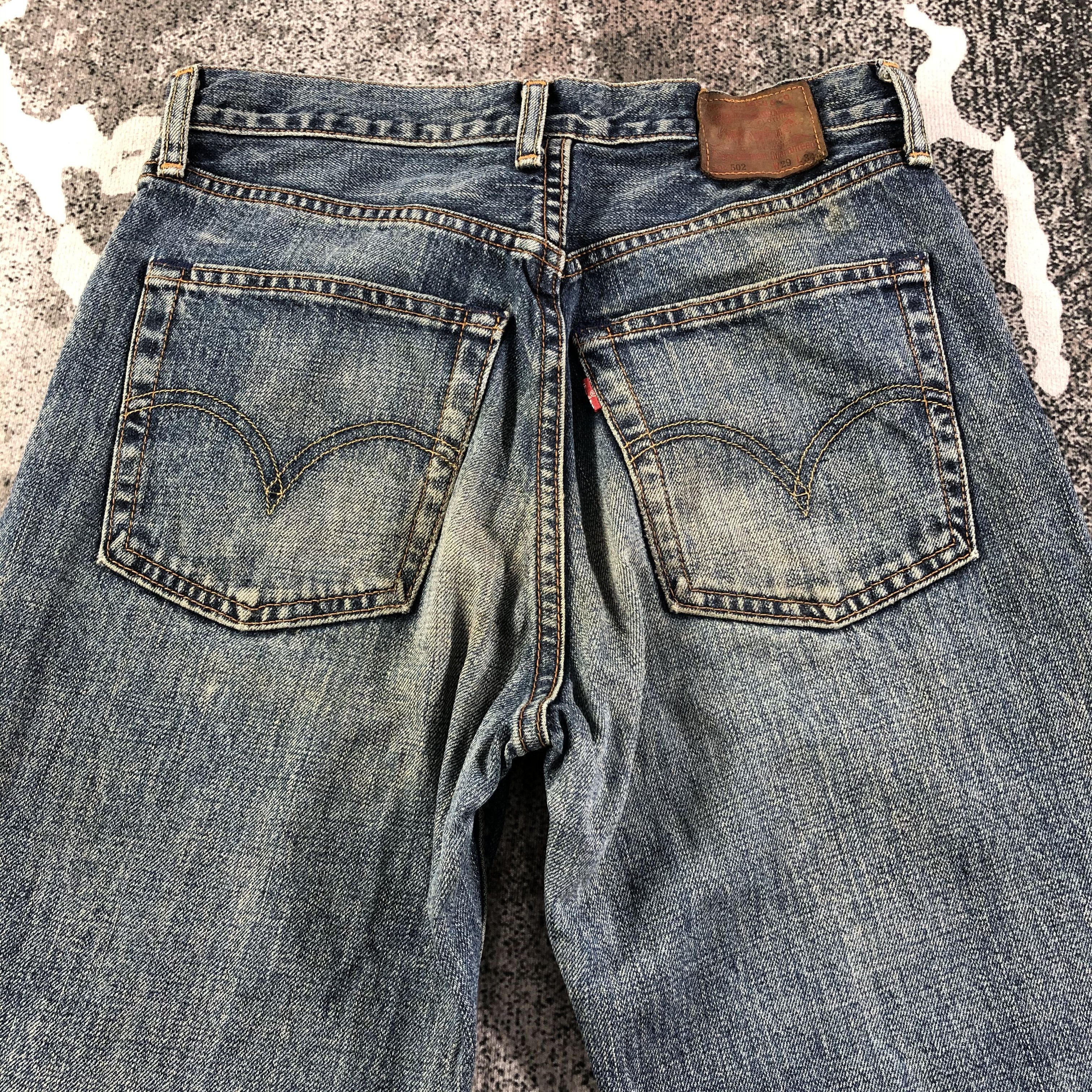 Levi's Vintage 90s Levis 502 Jeans Dirty Blue Wash Denim KJ1909 Size US 28 / EU 44 - 4 Thumbnail