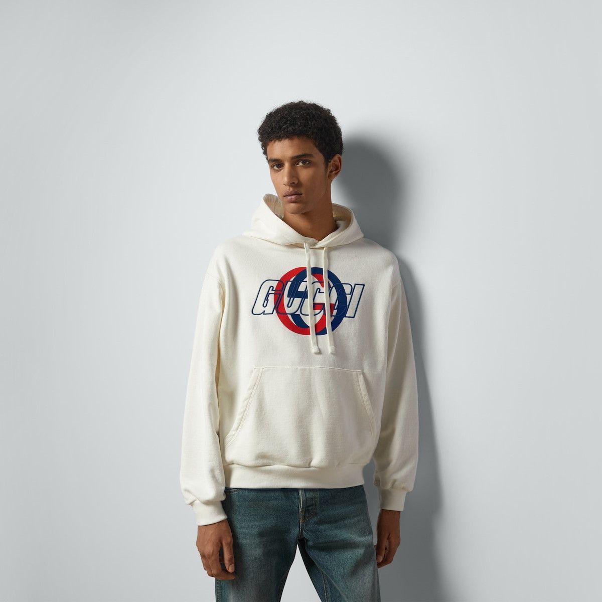 Gucci o1s1wg111025 Cotton Jersey Hooded Sweatshirt in Off White Size US XXL / EU 58 / 5 - 5 Thumbnail