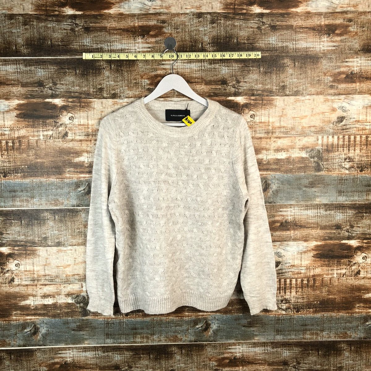 Vintage Galloria Grey cable Knitwear #A1802 Size US M / EU 48-50 / 2 - 1 Thumbnail