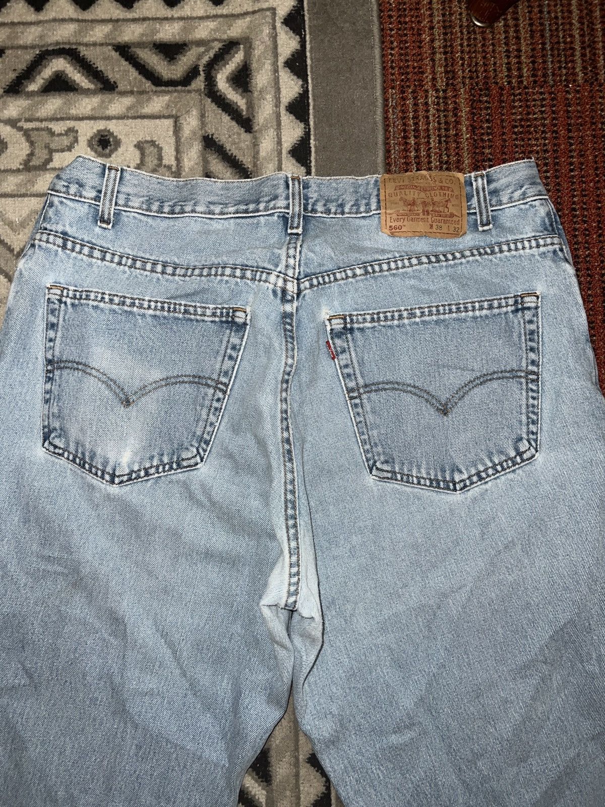 Levi's Vintage OOs Levis 560 light Distressed Grunge Denim Jeans Size US 38 / EU 54 - 3 Thumbnail