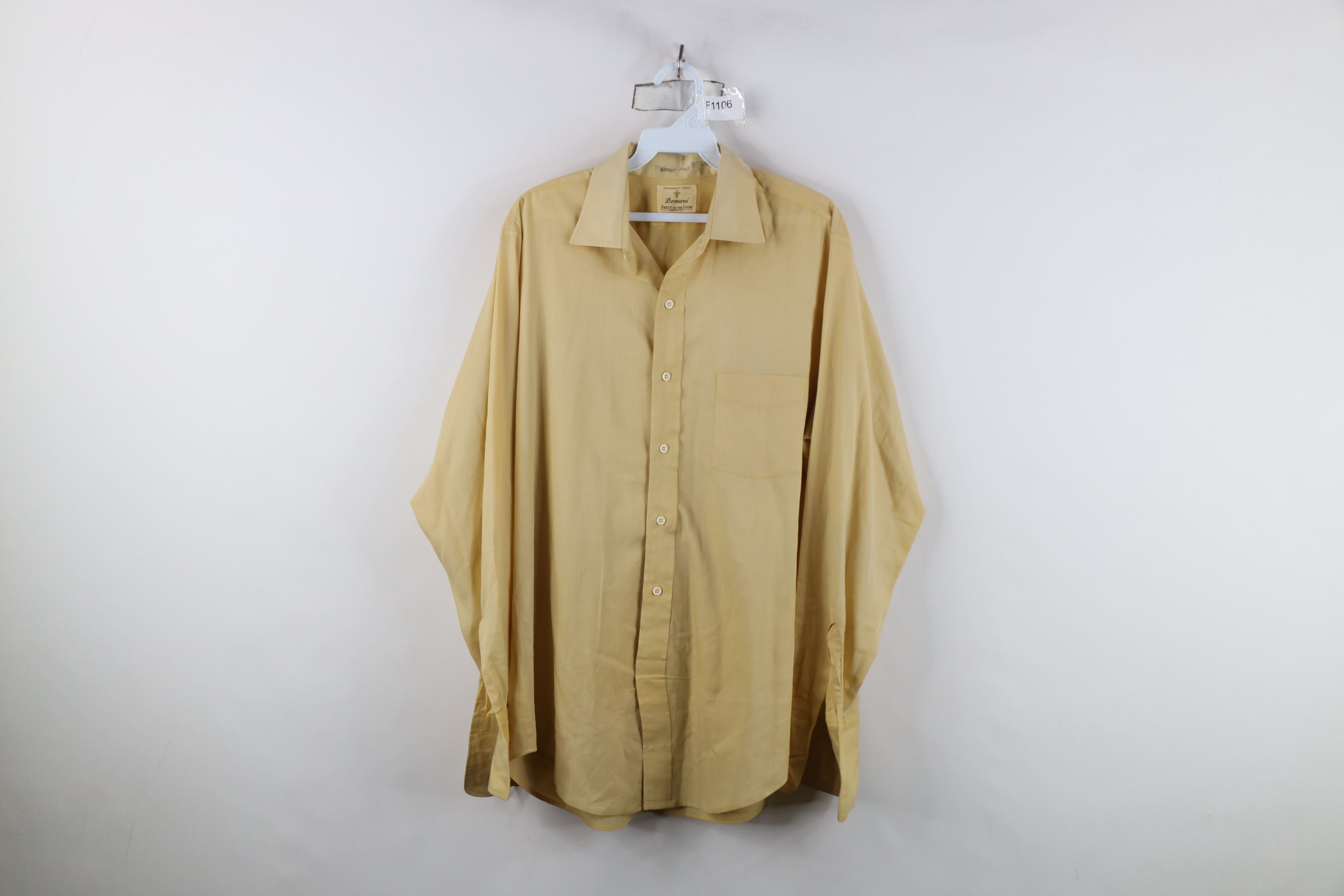 Vintage Vintage 60s Streetwear Collared Button Shirt Yellow USA Size US M / EU 48-50 / 2 - 1 Thumbnail