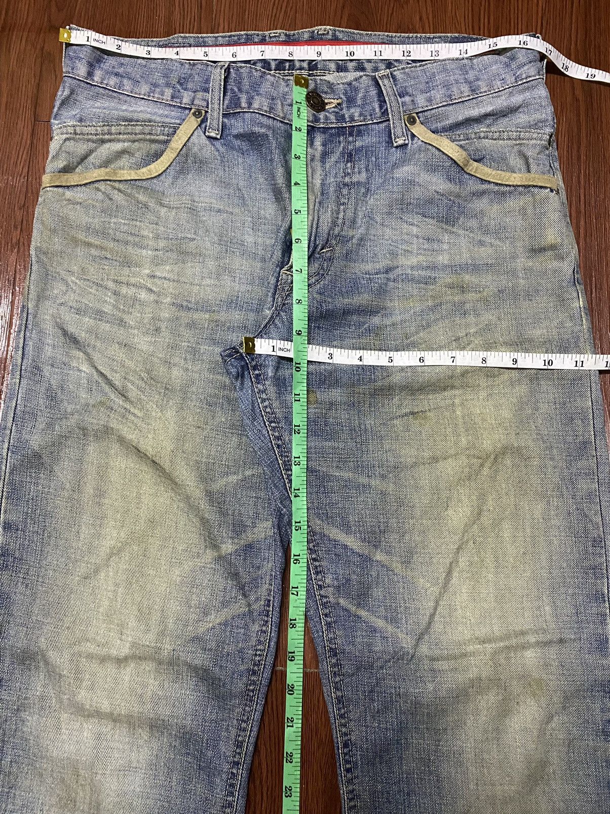 Japanese Brand Vintage Japanese Brands Blue Wash Distressed Loose Jeans Size US 33 - 13 Thumbnail