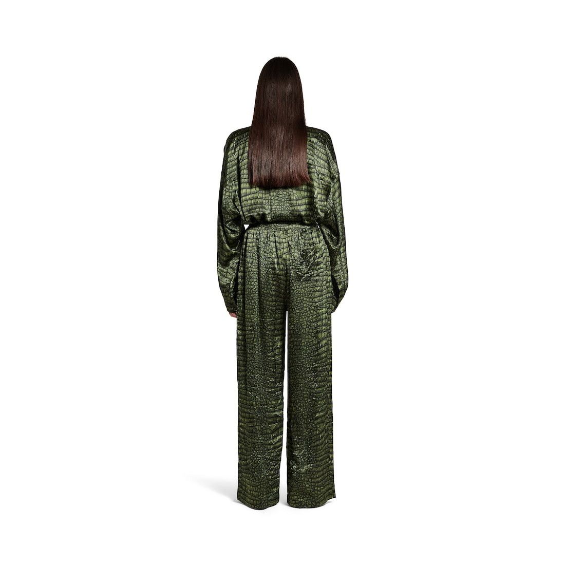 Balenciaga o1bcso1str0326 Pyjama Pants in Green Size 26" / US 2 / IT 38 - 4 Thumbnail