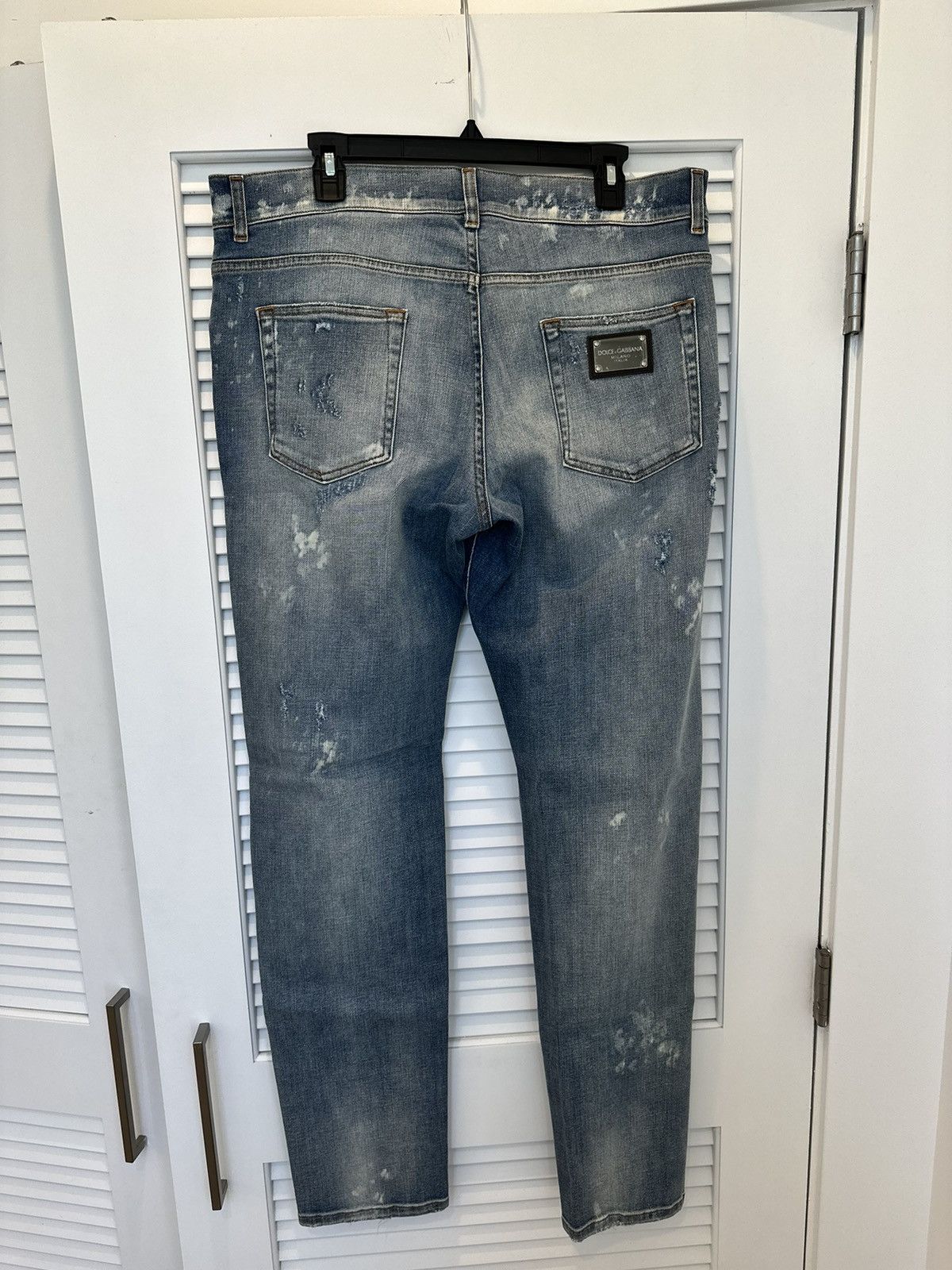 Dolce & Gabbana Dolce & Gabbana Dark Wash Distressed Slim Fit Blue Jeans Size US 44 / EU 60 - 3 Thumbnail