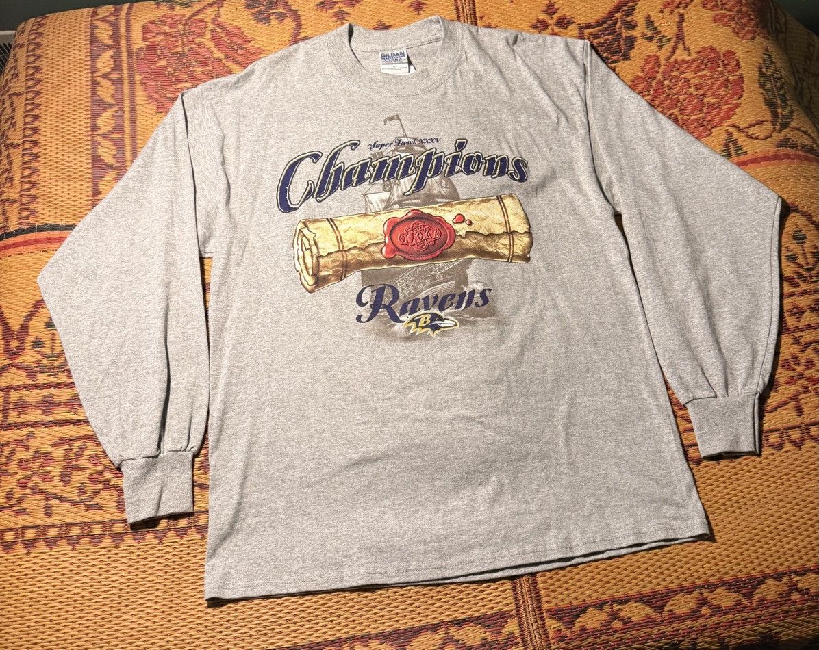NFL Vintage 2000’s Baltimore Ravens Super Bowl Champions Shirt Size US XL / EU 56 / 4 - 1 Thumbnail