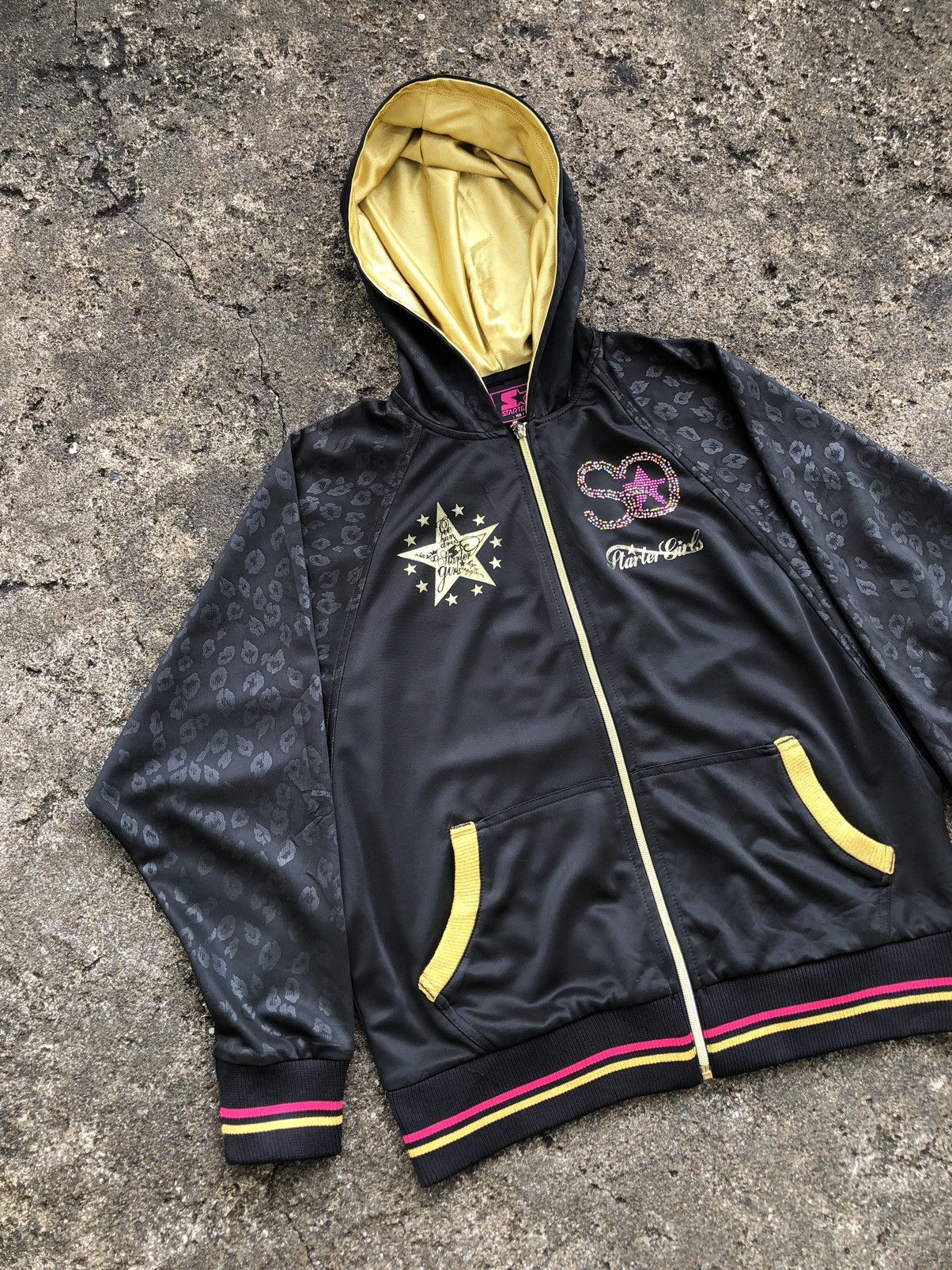 Starter Starter Y2K Vintage Cool Hoodie, Leopard Gold Shinny Diamond Size M / US 6-8 / IT 42-44 - 4 Thumbnail