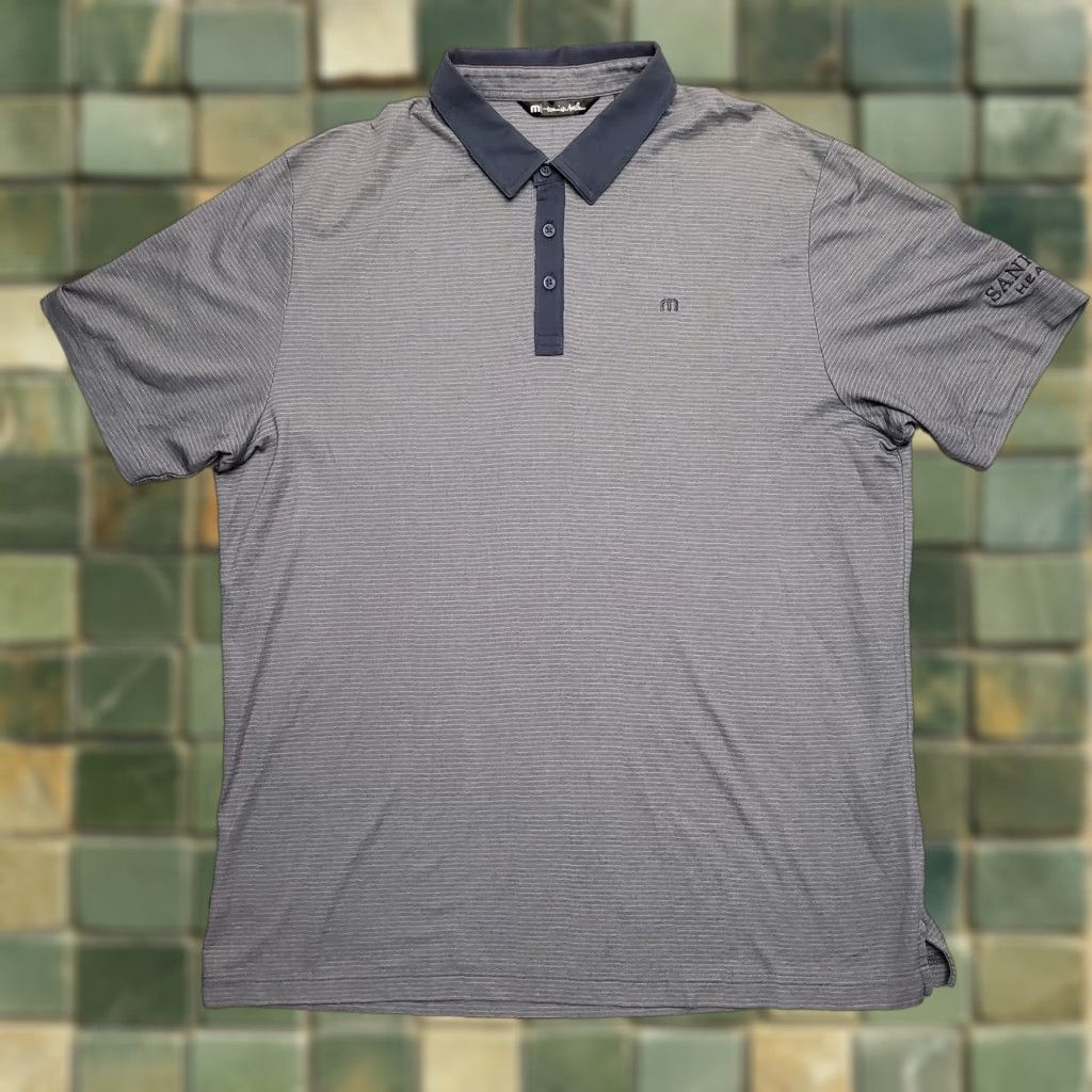 TravisMathew Travis Mathew Shirt Men Polo Gray Extra XL Short Sleeve Pima Cotton Blend Golf Embroidered Logo Casual Sport/Golf Shirt Mens Size US XL / EU 56 / 4 - 1 Thumbnail