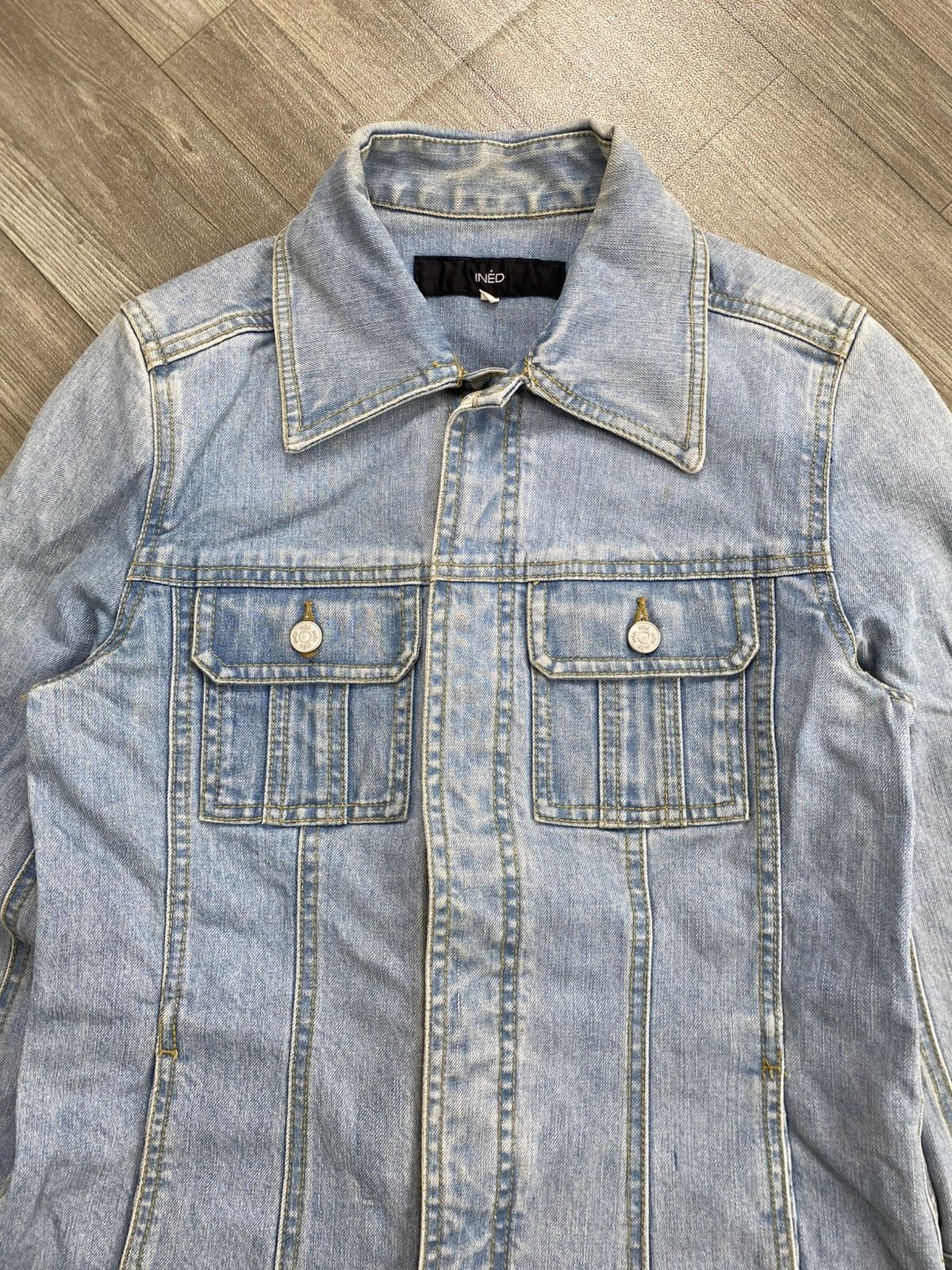 Japanese Brand Vintage Ined Homme Yohji Yamamoto Denim Jacket Size XS / US 0-2 / IT 36-38 - 2 Thumbnail