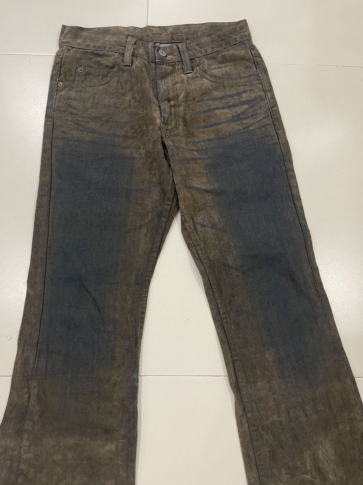 If Six Was Nine 🔥Vintage Flare Jeans Mole Skin Rusty Jeans Size US 30 / EU 46 - 2 Thumbnail