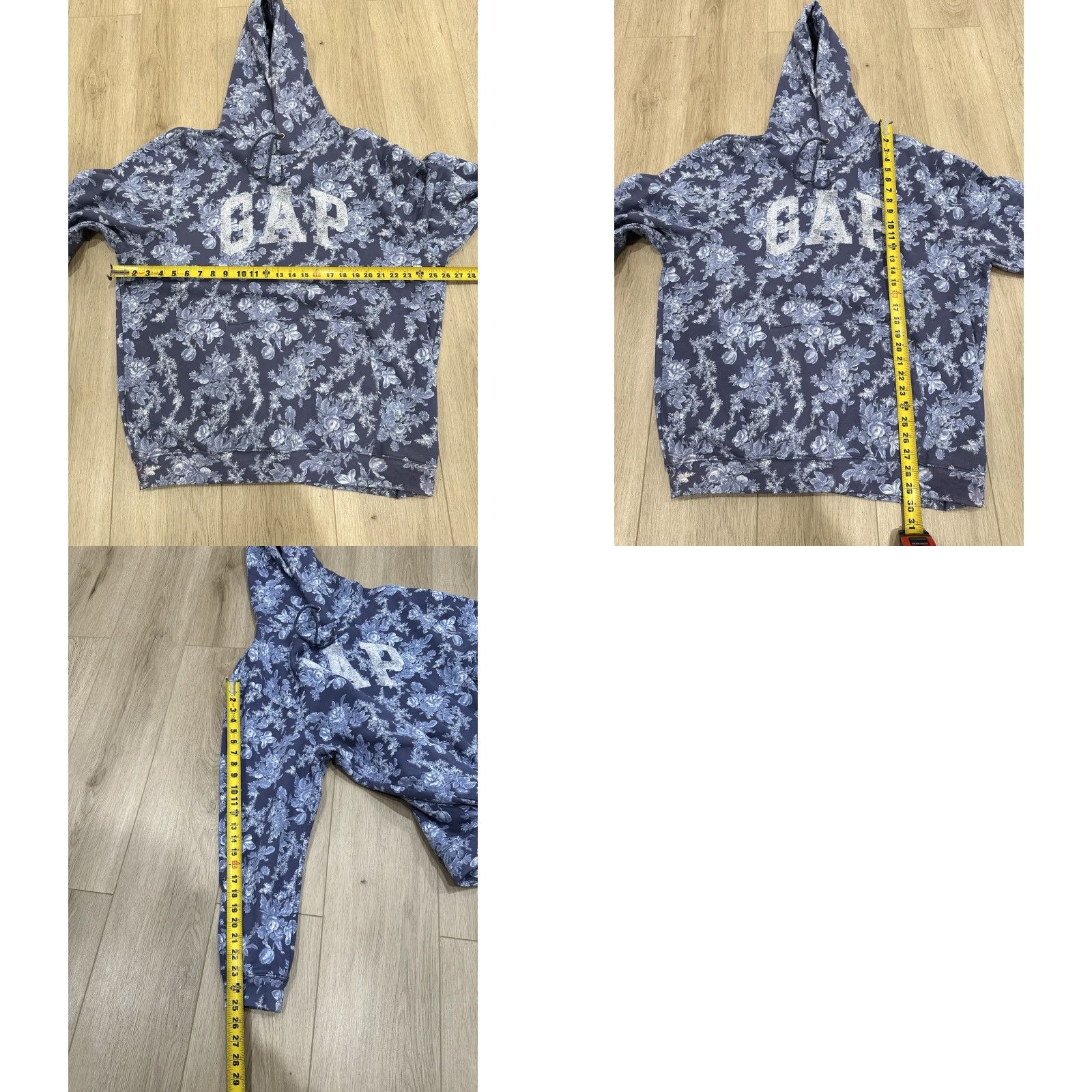 LoveShackFancy Gap x Love Shack Fancy Hoodie XL Blue Floral Sweatshirt Streetwear Womens Size XL / US 12-14 / IT 48-50 - 9 Thumbnail