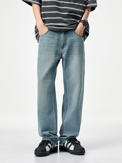 Japanese Brand × Jean High street retro trend clanfit straight jeans light blue Size US 32 / EU 48 - 1 Thumbnail