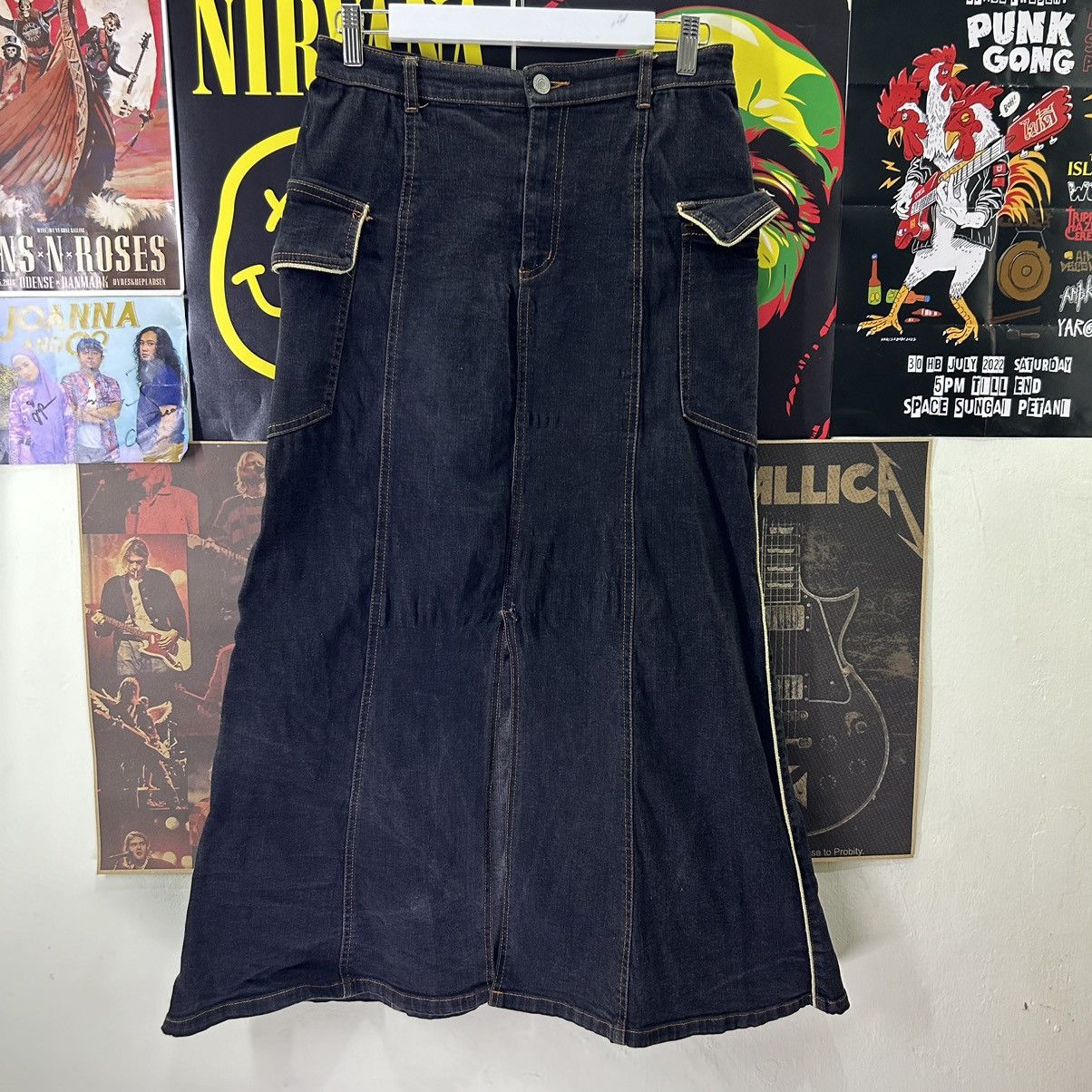 Vintage Vintage Sugarless Gal Maxi Denim Skirt Size 29" - 1 Thumbnail