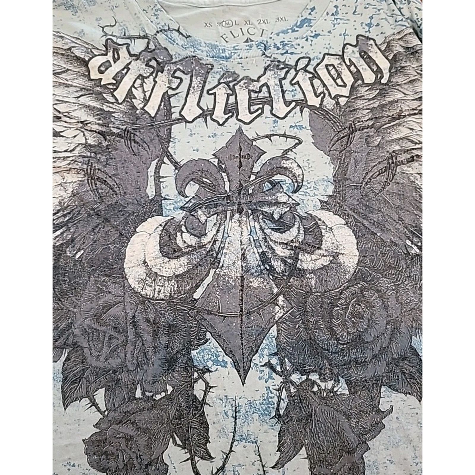 Affliction Y2K Affliction Wing Graphic Tee M Thrashed Grunge Alt Size US M / EU 48-50 / 2 - 6 Thumbnail